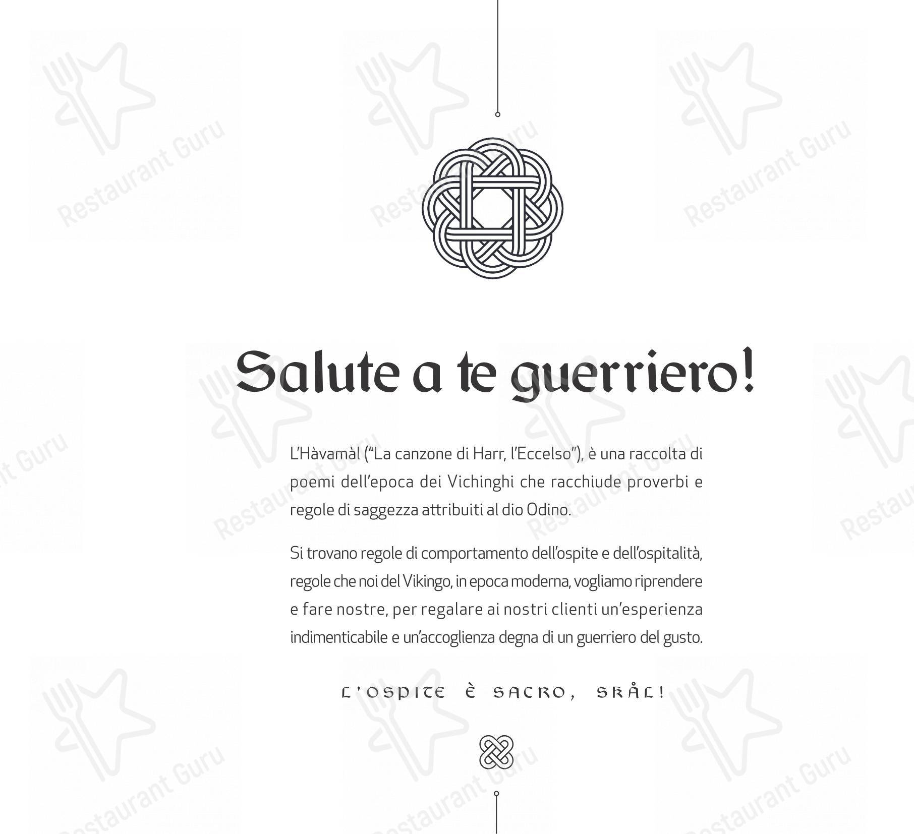 Menu per Ristorante Vikingo in Domodossola