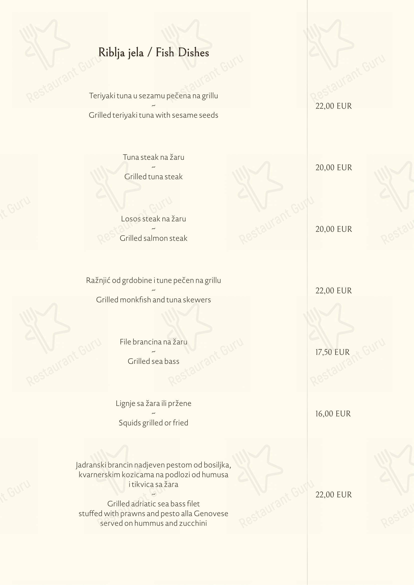 Menu di Roko - Menu