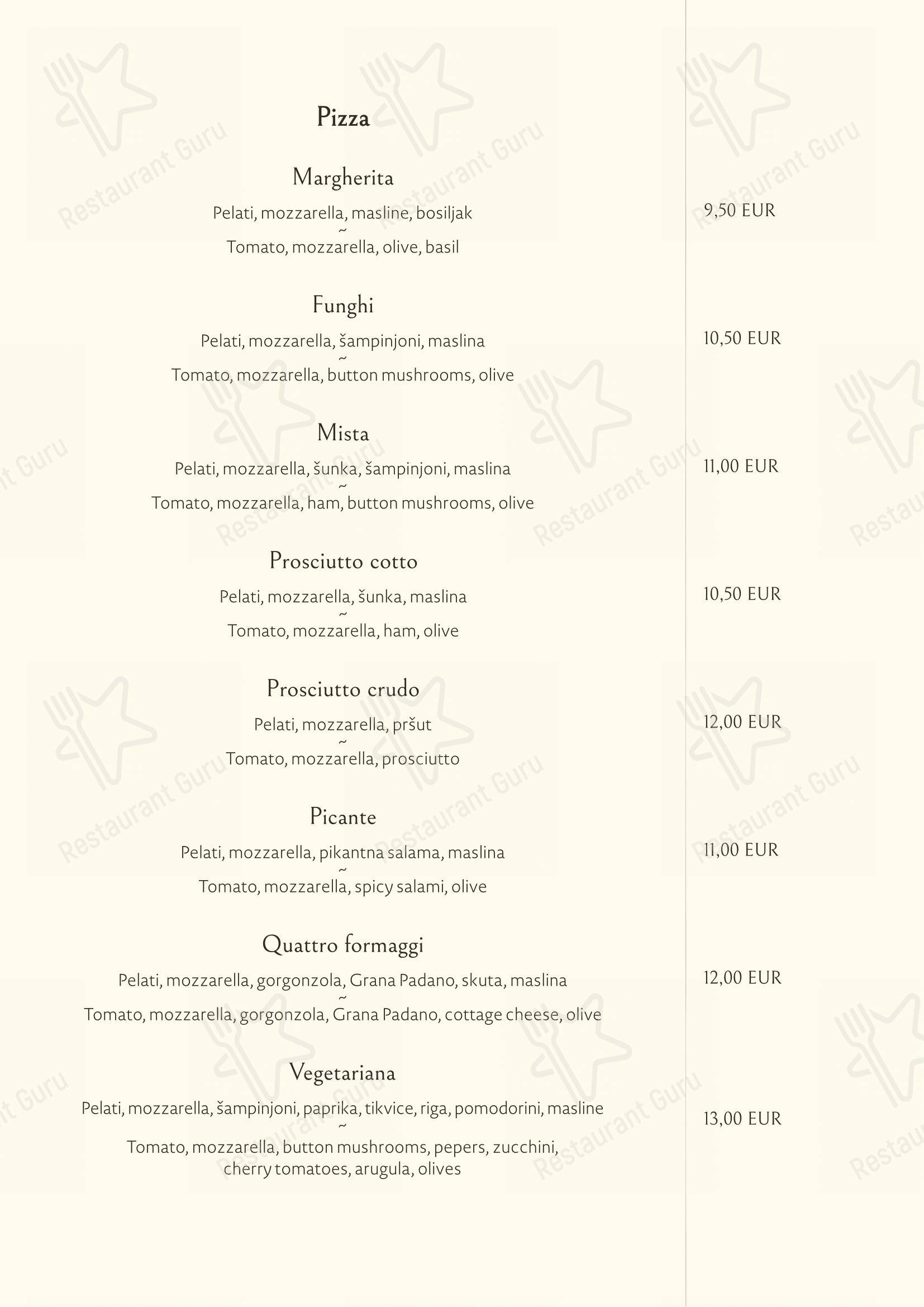 Menu per Roko ristorante