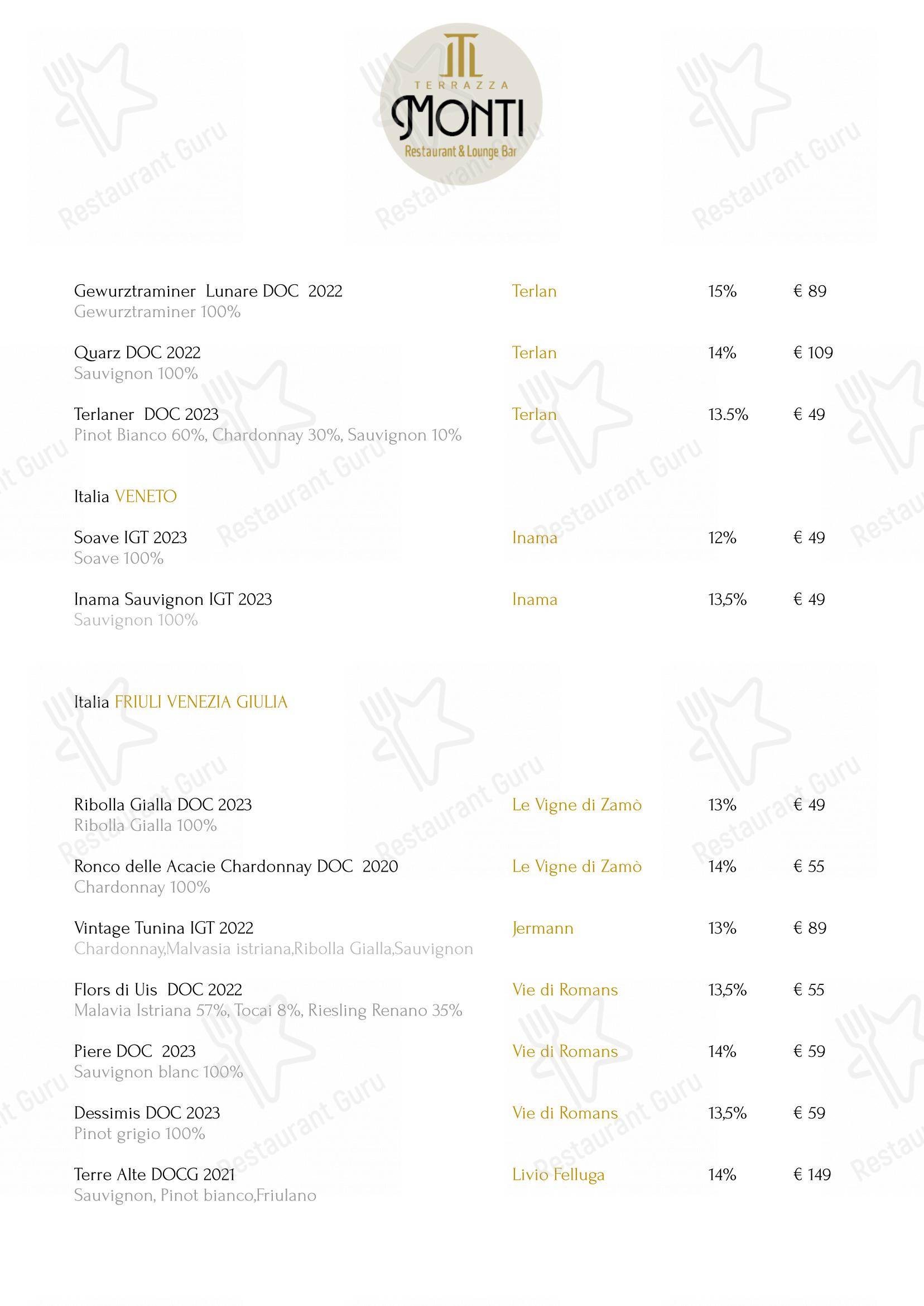Lunch Menu per Terrazza Monti - Restaurant & Lounge Bar ristorante