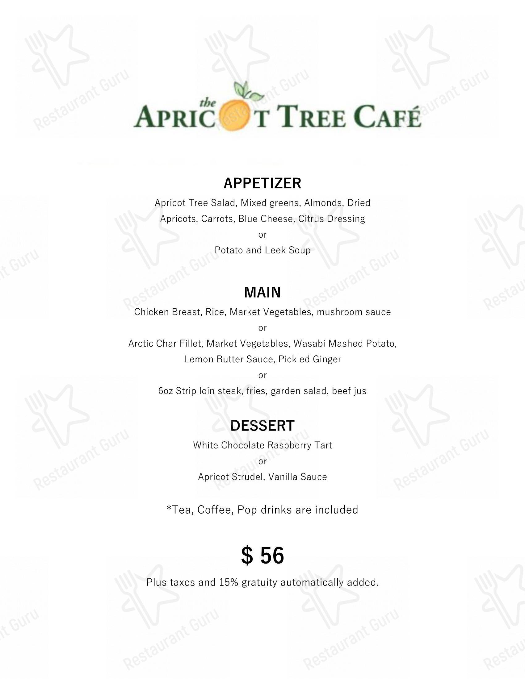 Основное меню pour The Apricot Tree Cafe desserts