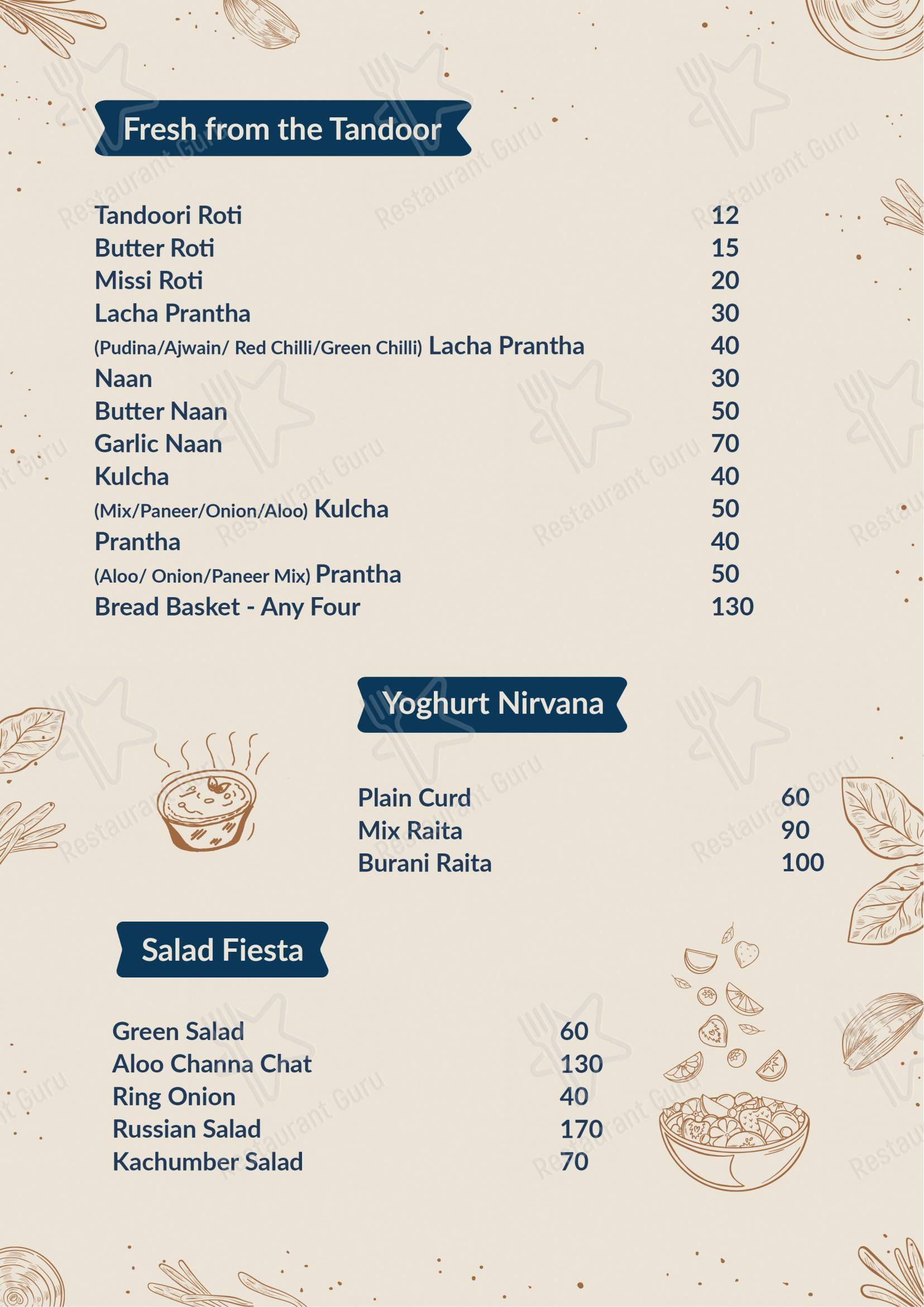 Menu for The Brar's Cafe in Fazilka