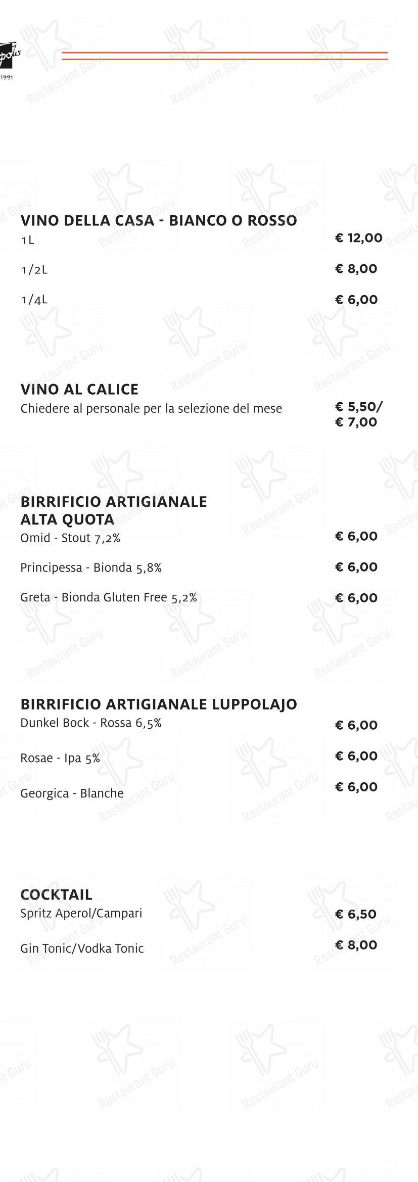 菜单 per Tiepolo - Bistrot Bottiglieria (Via G Battista Tiepolo) pub & bar