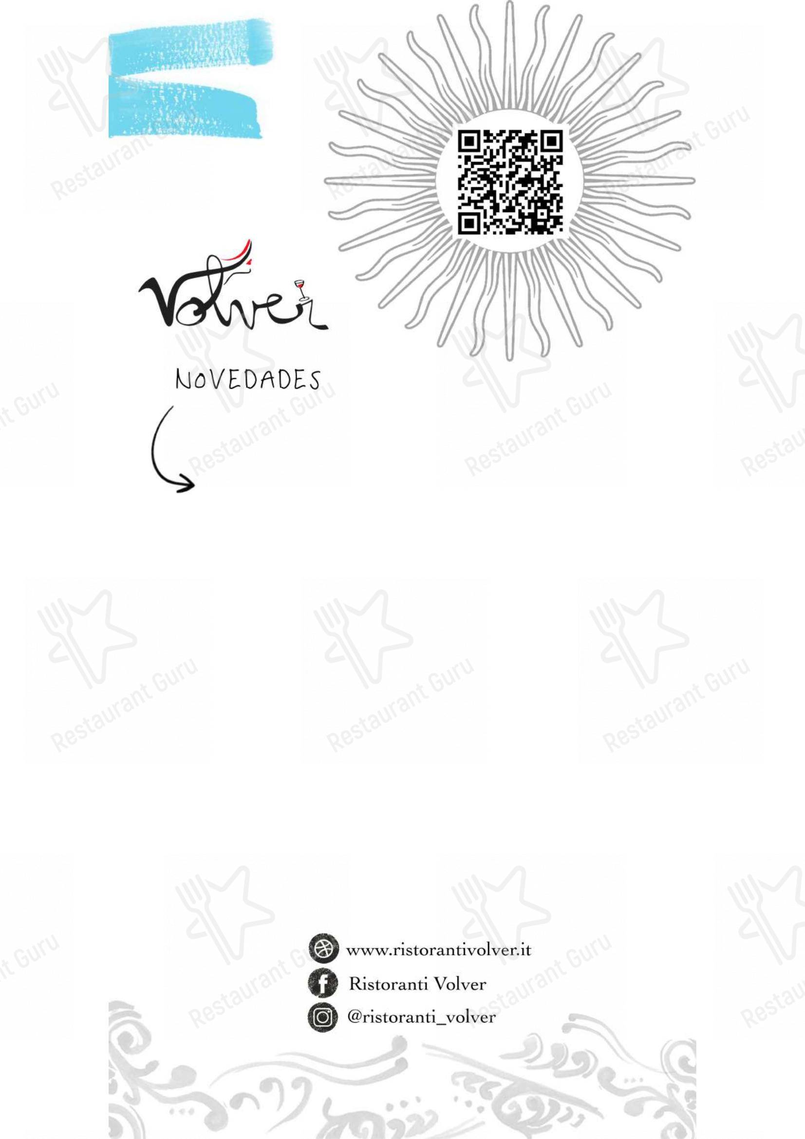 Volver in Torino - Menu