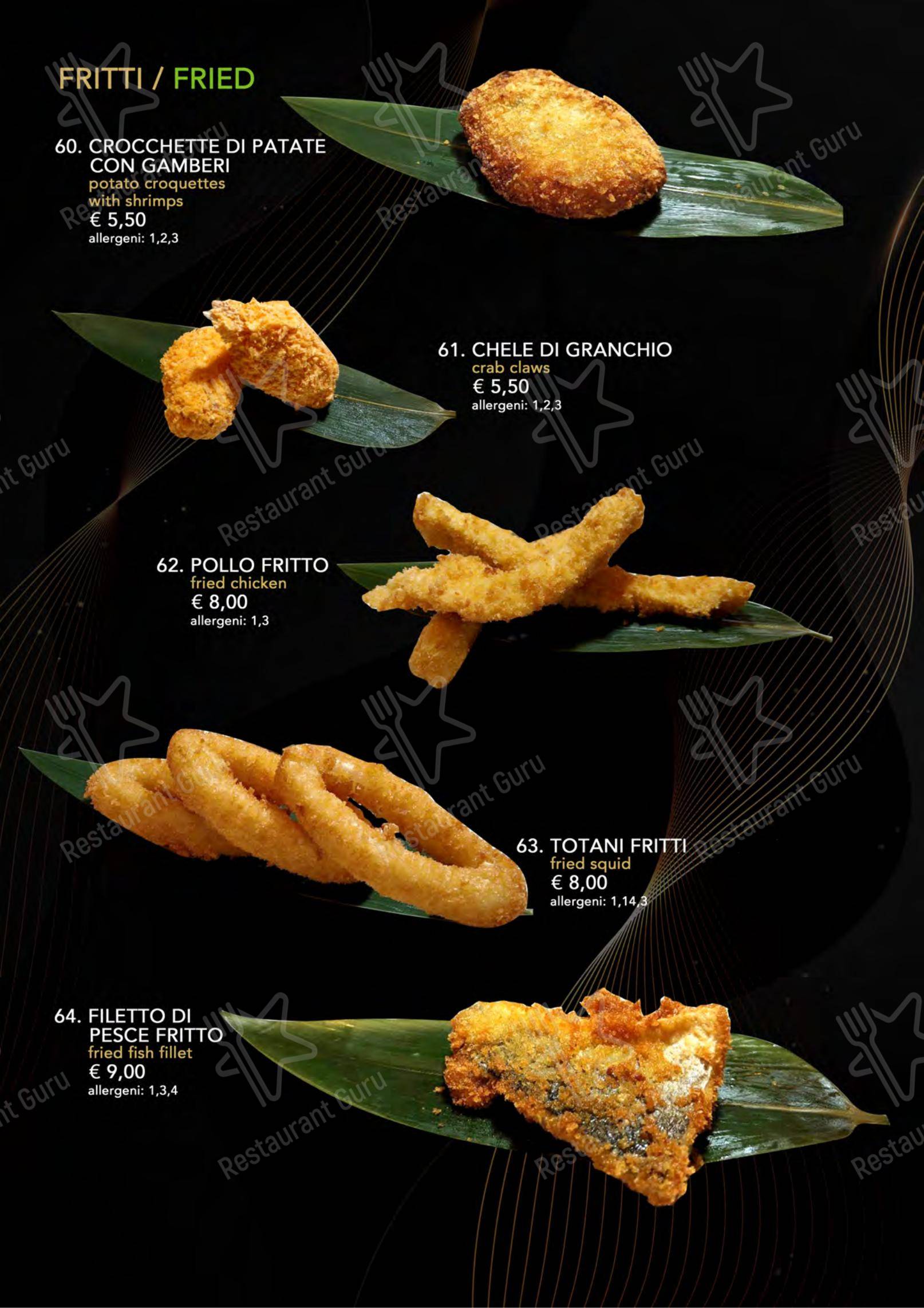 Menu per Yugo in Varazze
