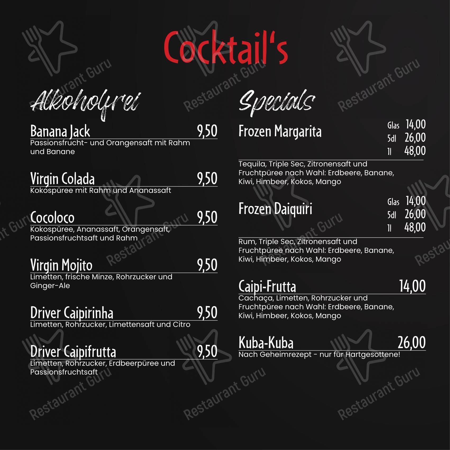 Zofinger Stadtkeller in Zofingen - Menu bar