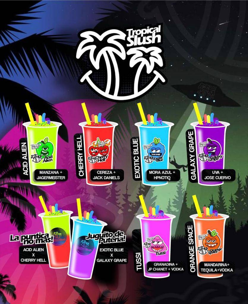 Carta del pub y bar tropical Slush bucaramanga, Bucaramanga