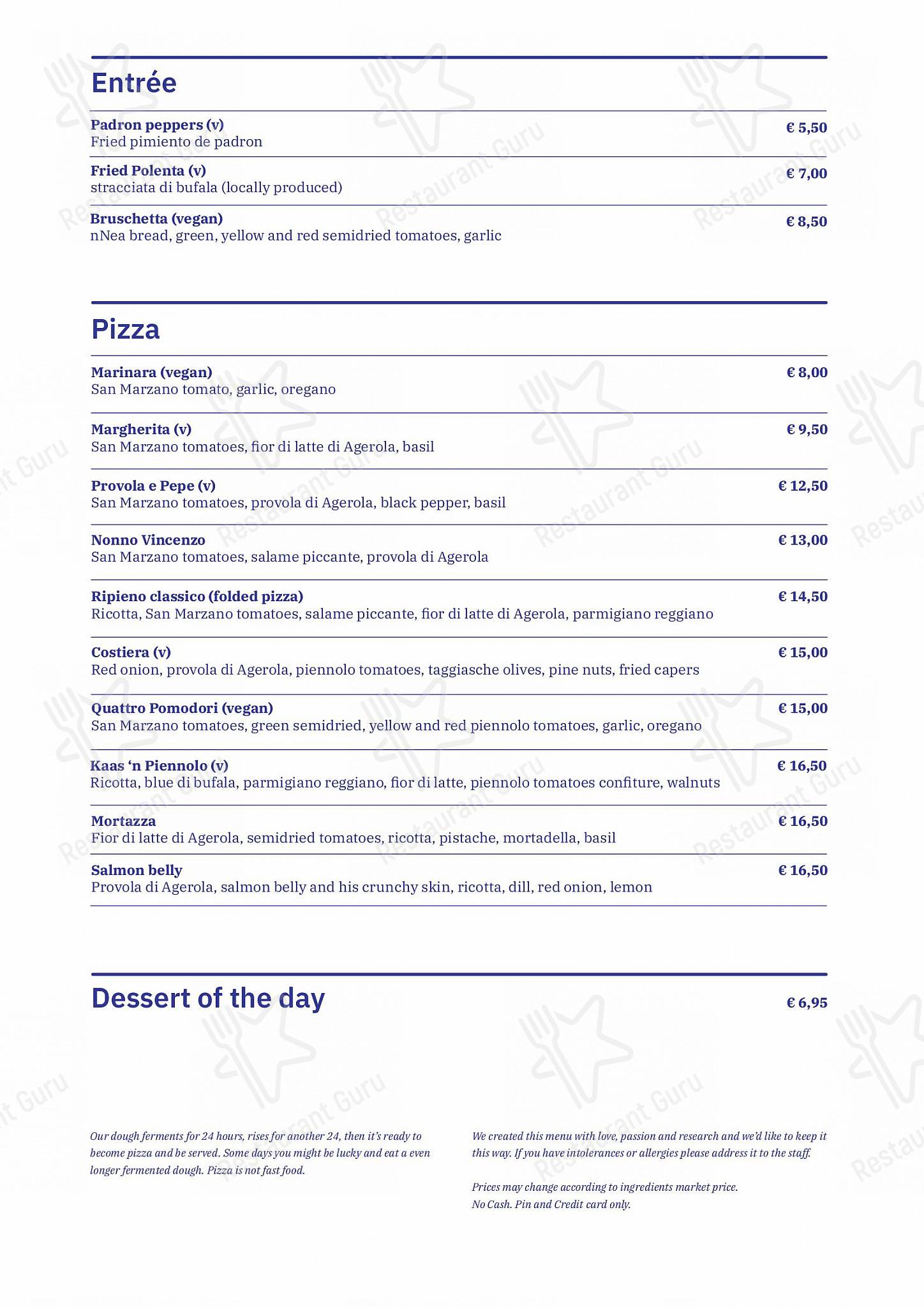 Menu pour nNea Pizza - Takeaway Menu