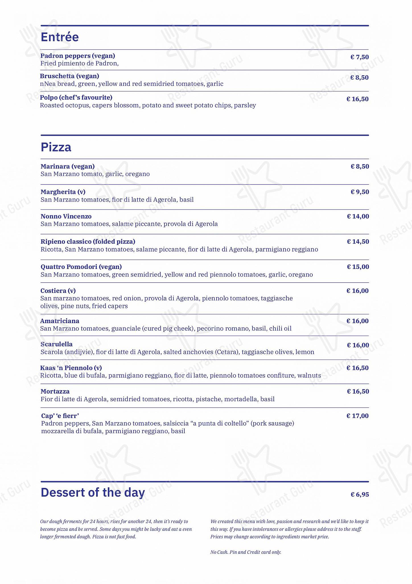 Takeaway Menu pour nNea Pizza dans Amsterdam