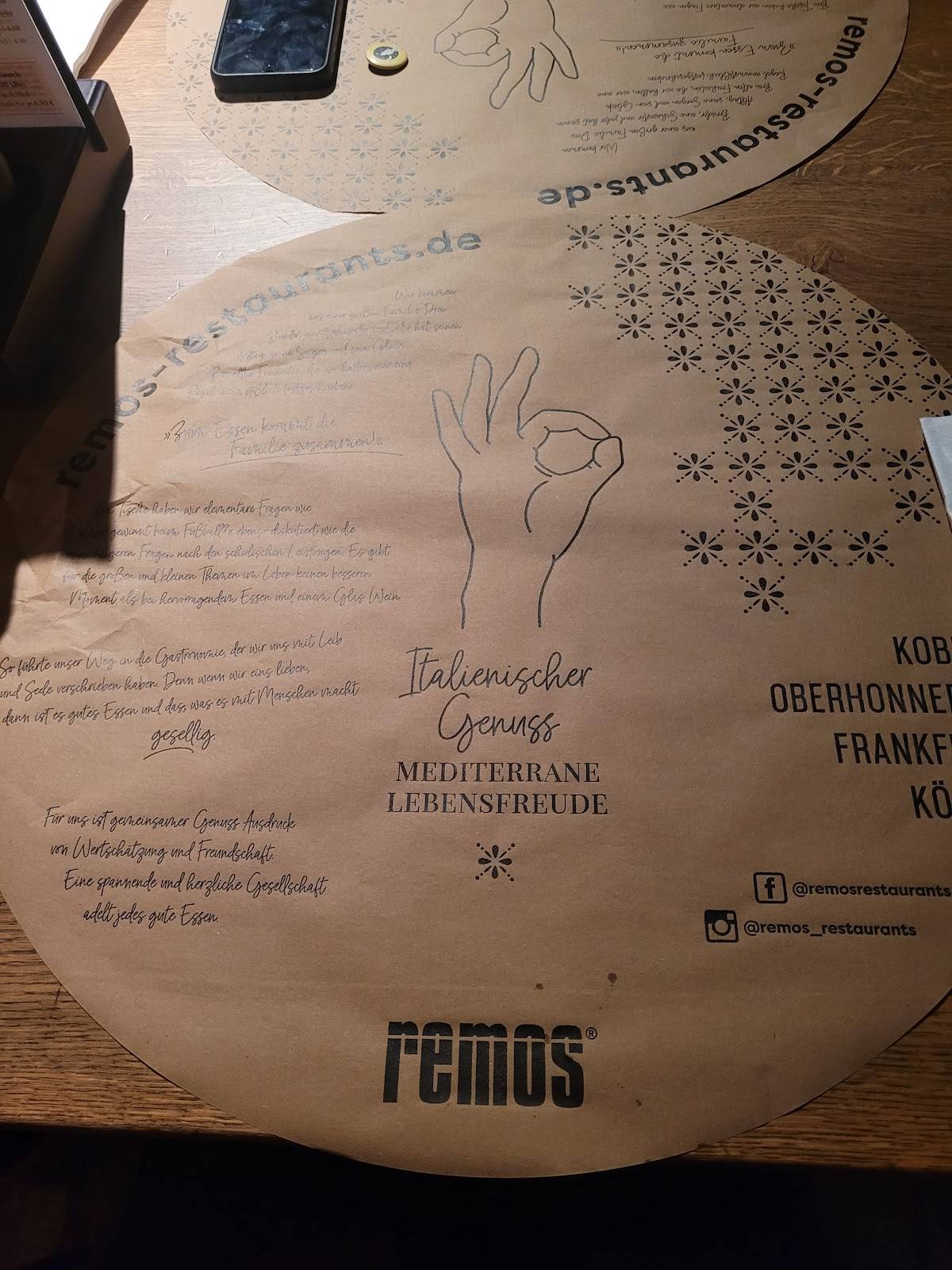 Menu de remos Köln