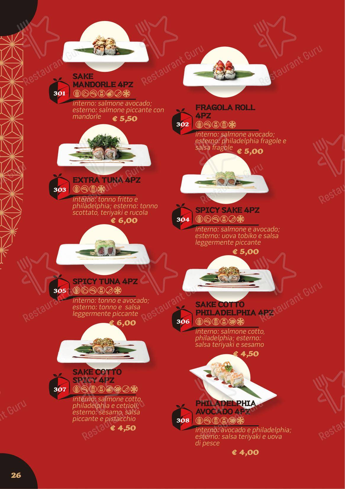 Menu per 5+1 Bentoroma in Roma