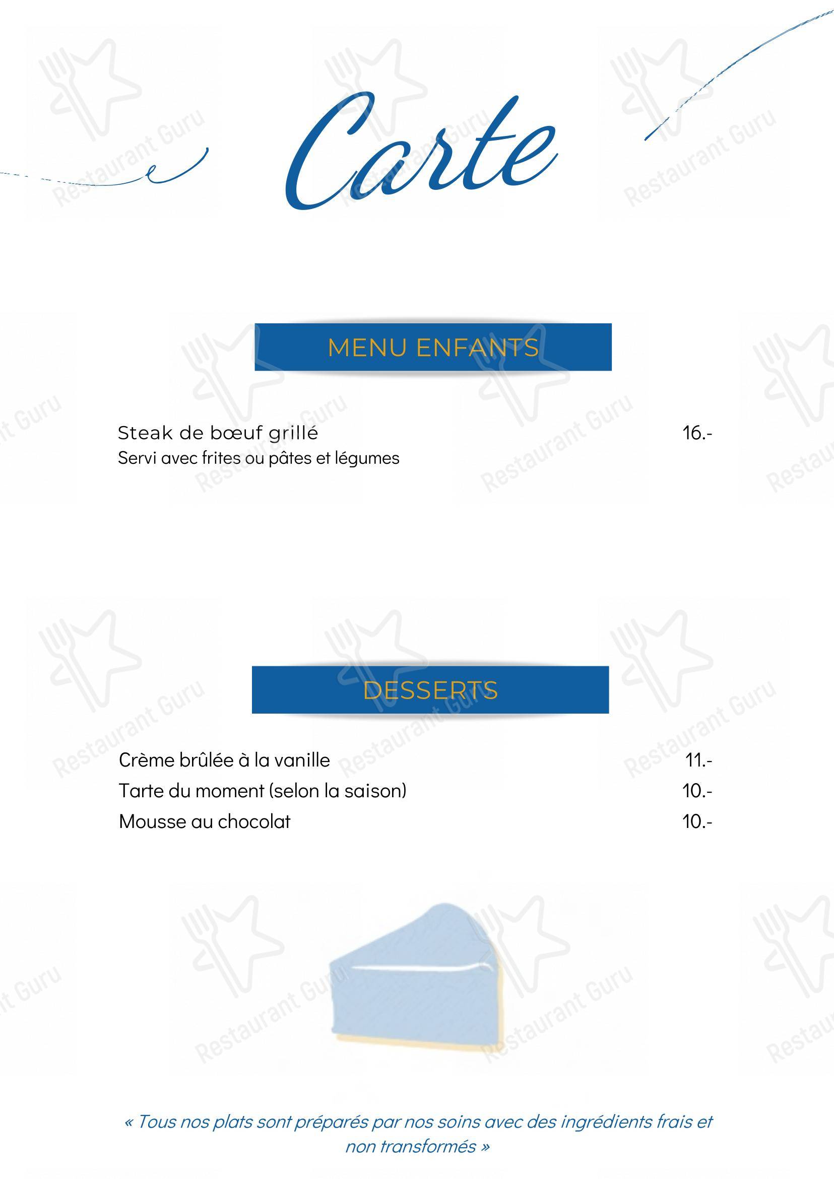 Menu per Brasserie de La Fontaine in Dombresson