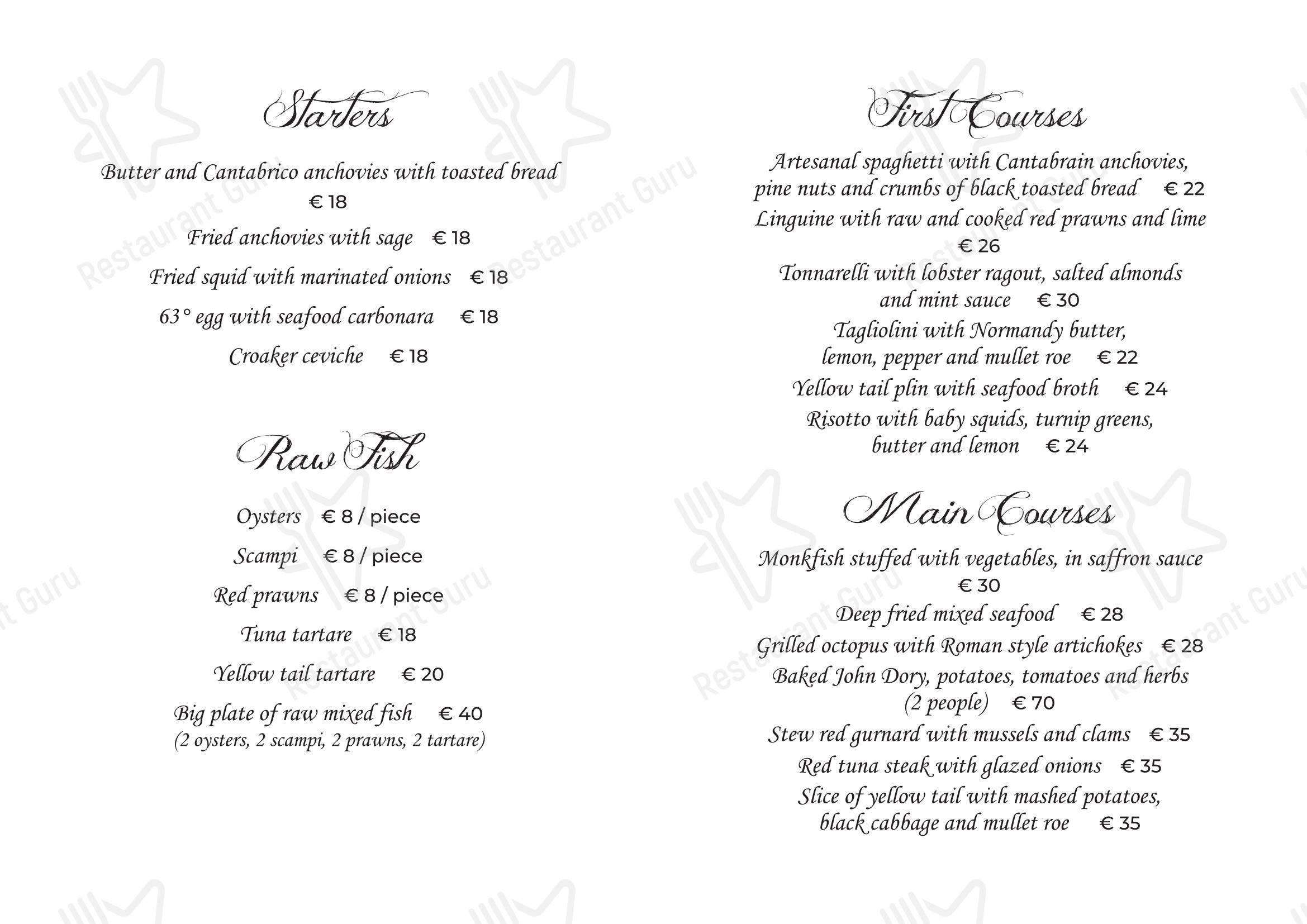 Burro & Acciughe in Firenze - Menu bar