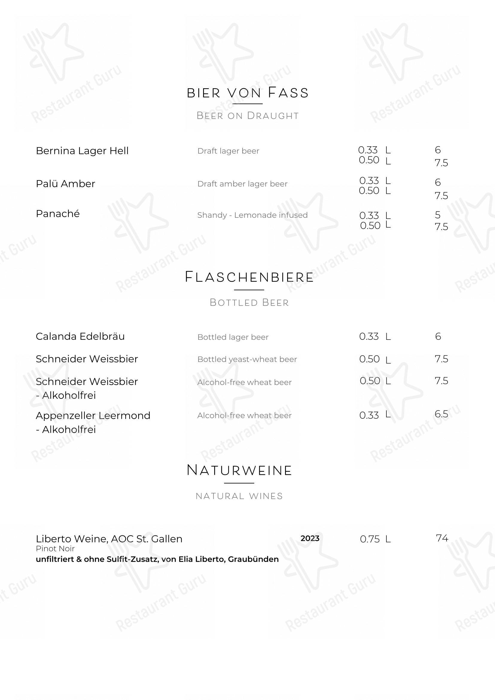 Conrad's easy in Silvaplana - Menu bar