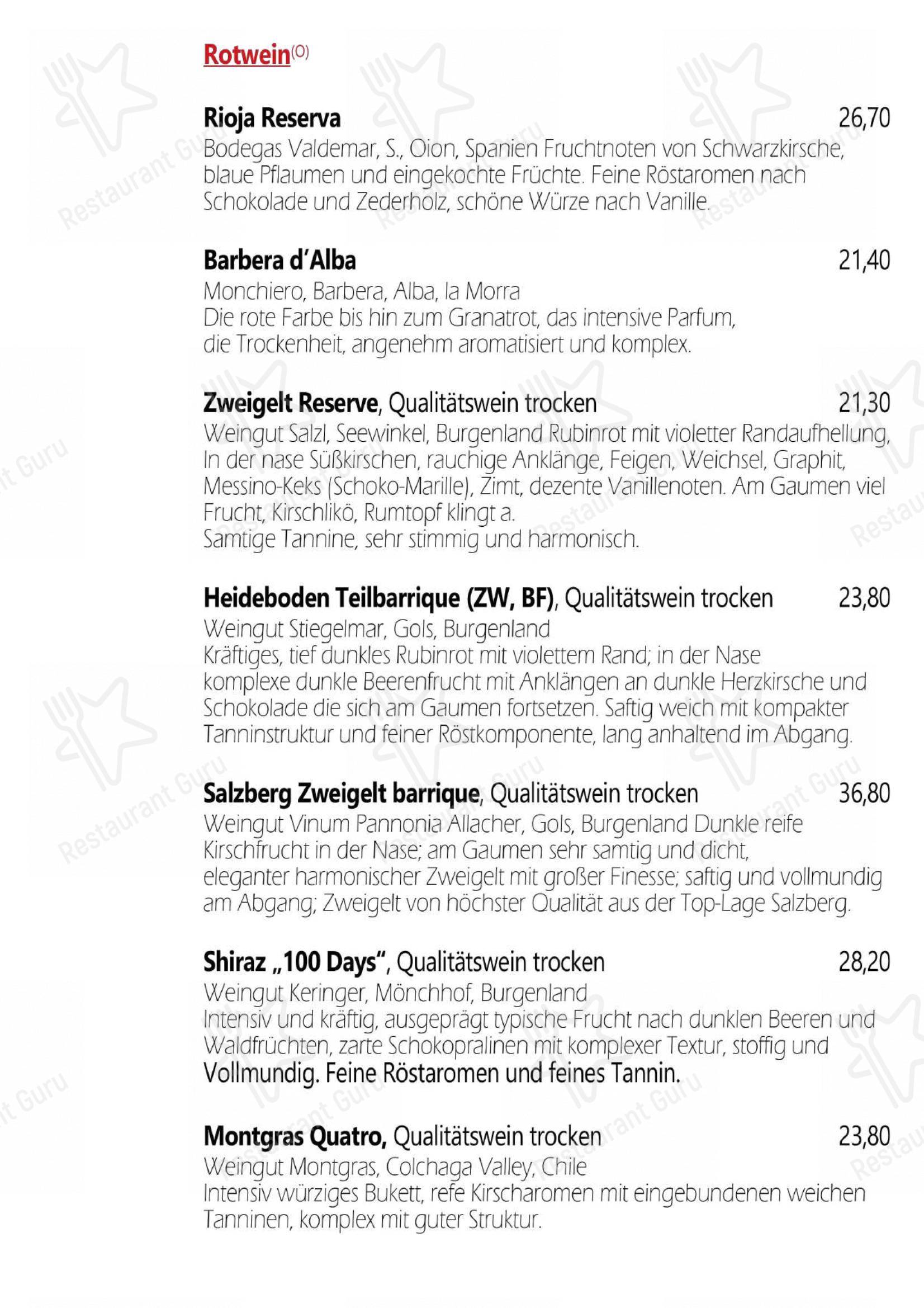 Ночное меню pour Da Yang restaurant