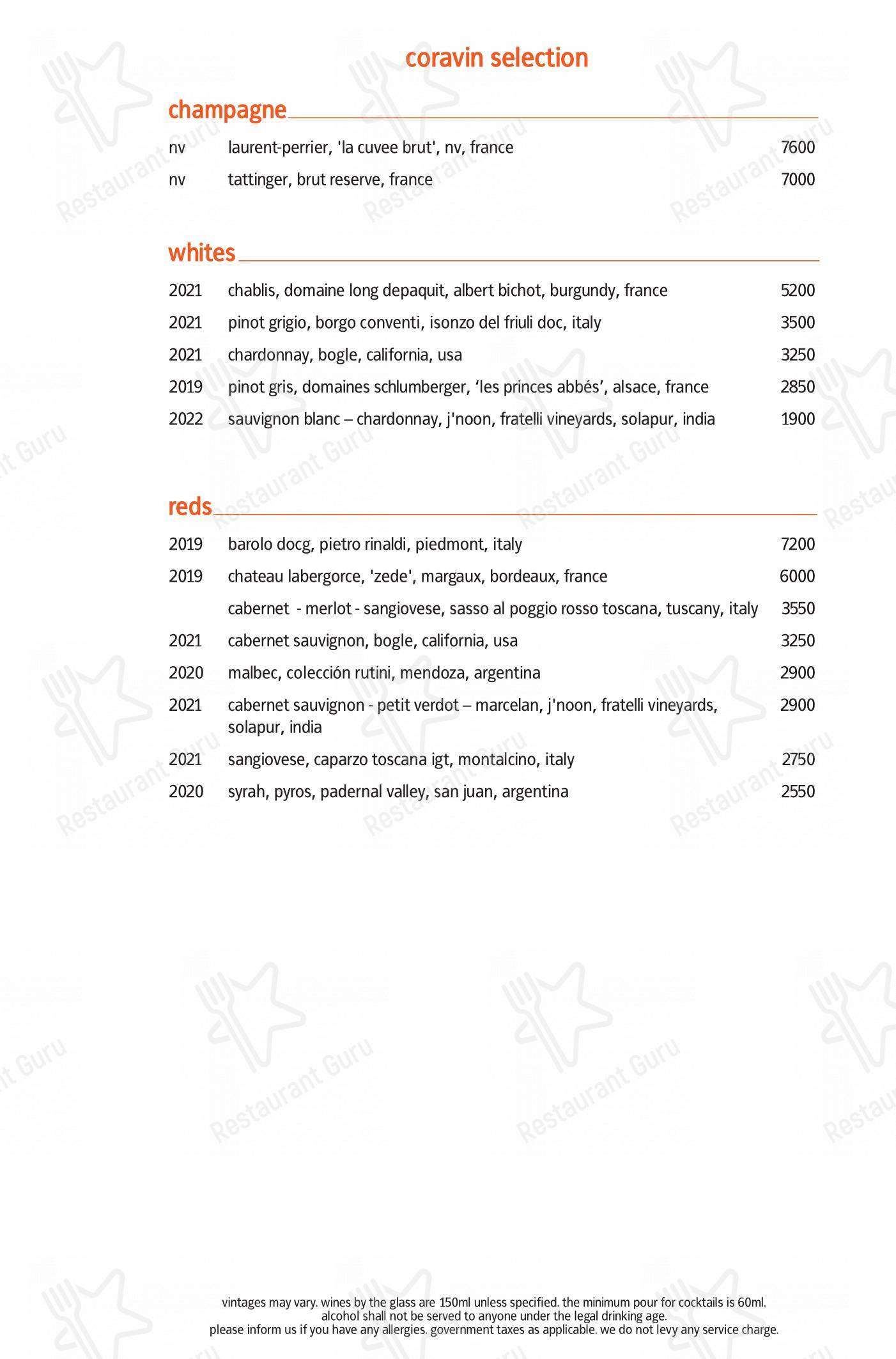 Indian Accent - Lunch menu