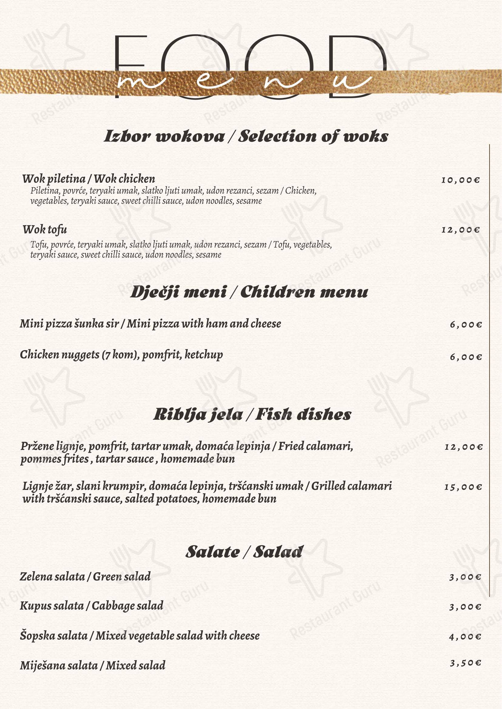 菜单 per Izletiste Petek / Restoran Garfield in Ivanić-Grad