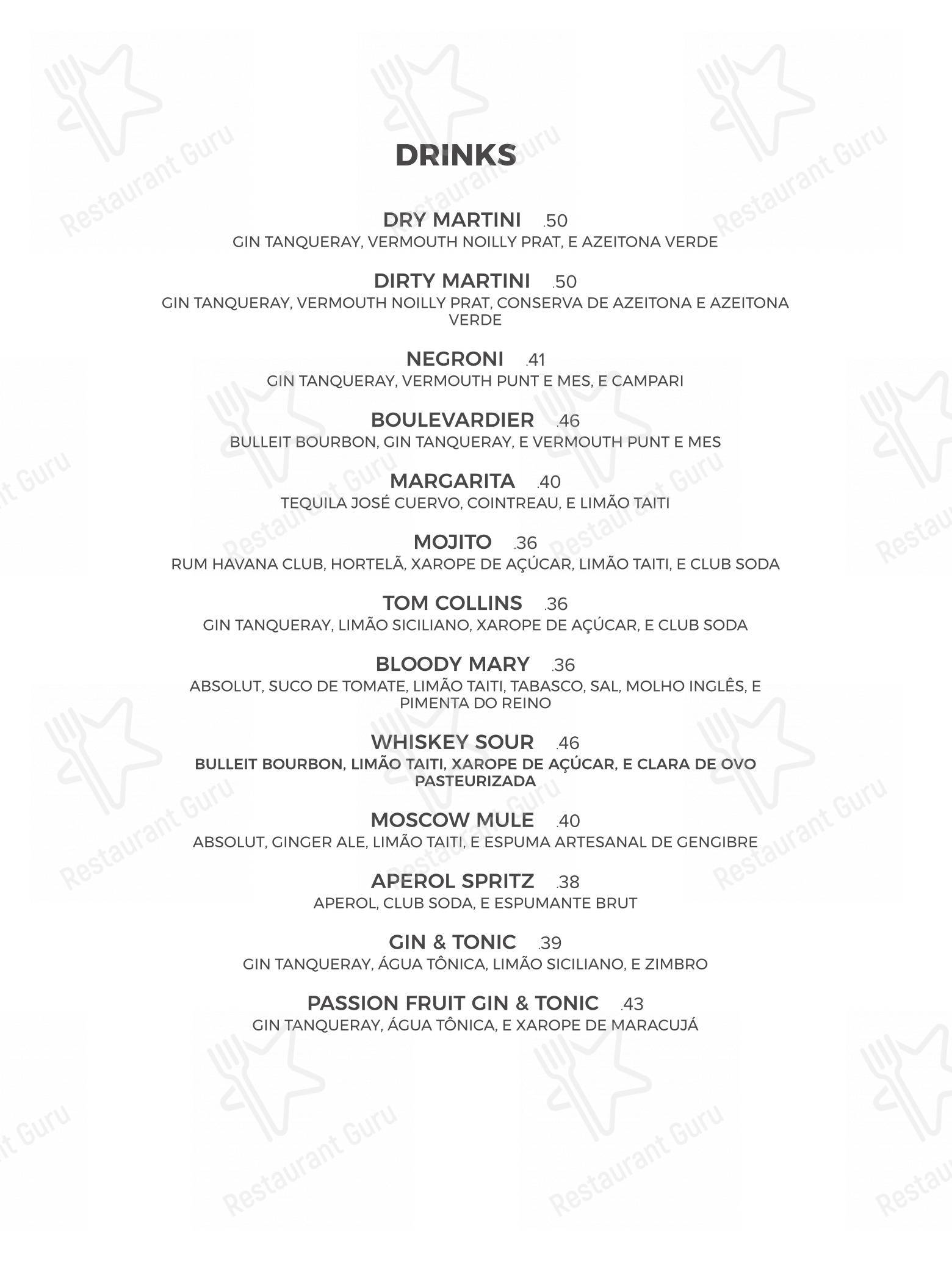 Menu para K.sa Restaurante restaurante