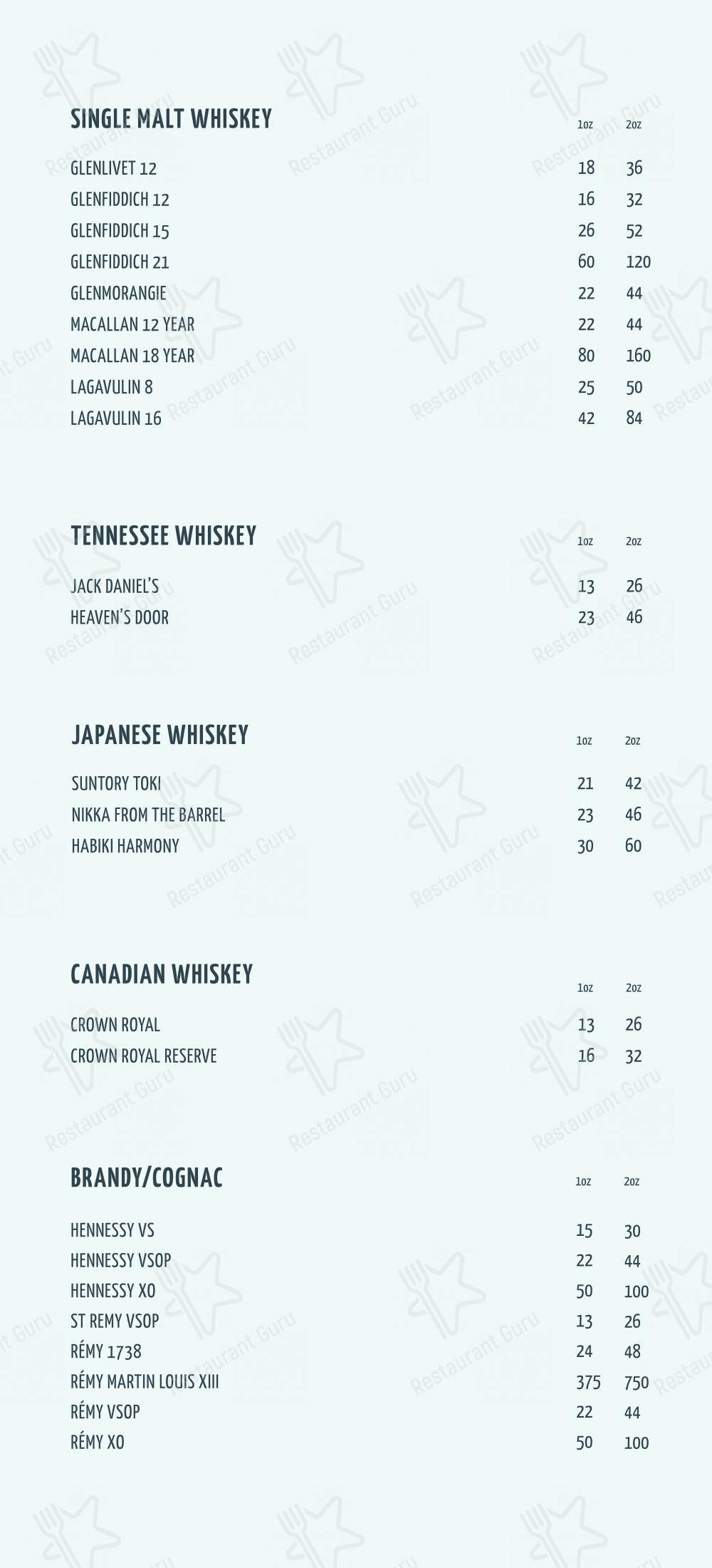 Menu pour KŌST - repas et boissons