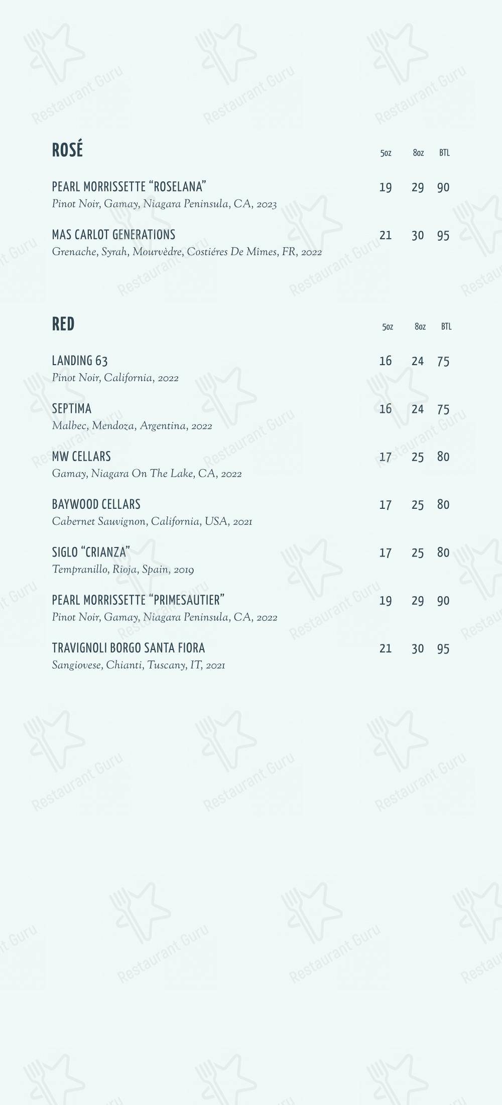 Menu pour KŌST - repas et boissons