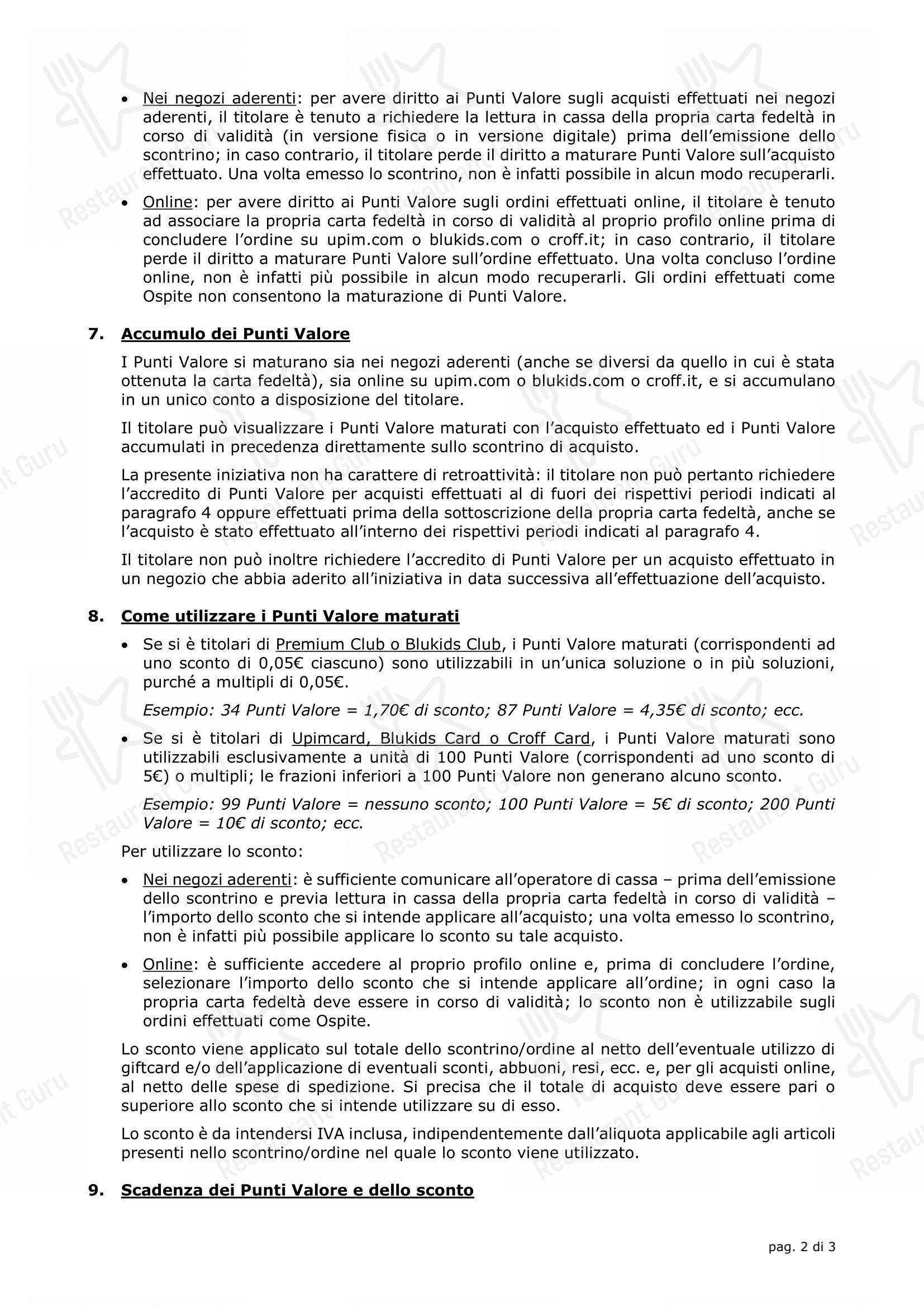 Menu di Restaurant L'Exclusivitè - Menu
