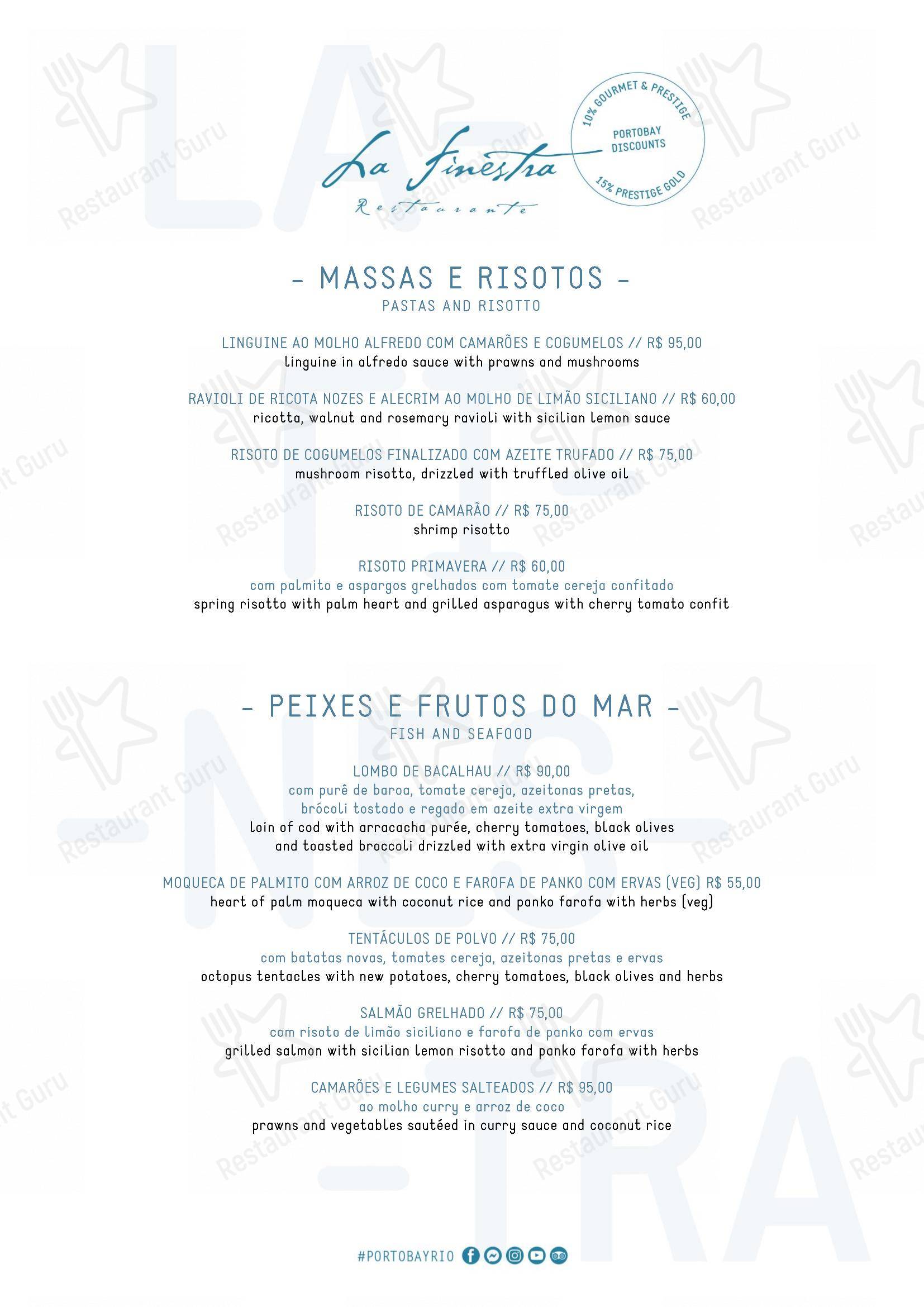 La Finestra - Menu