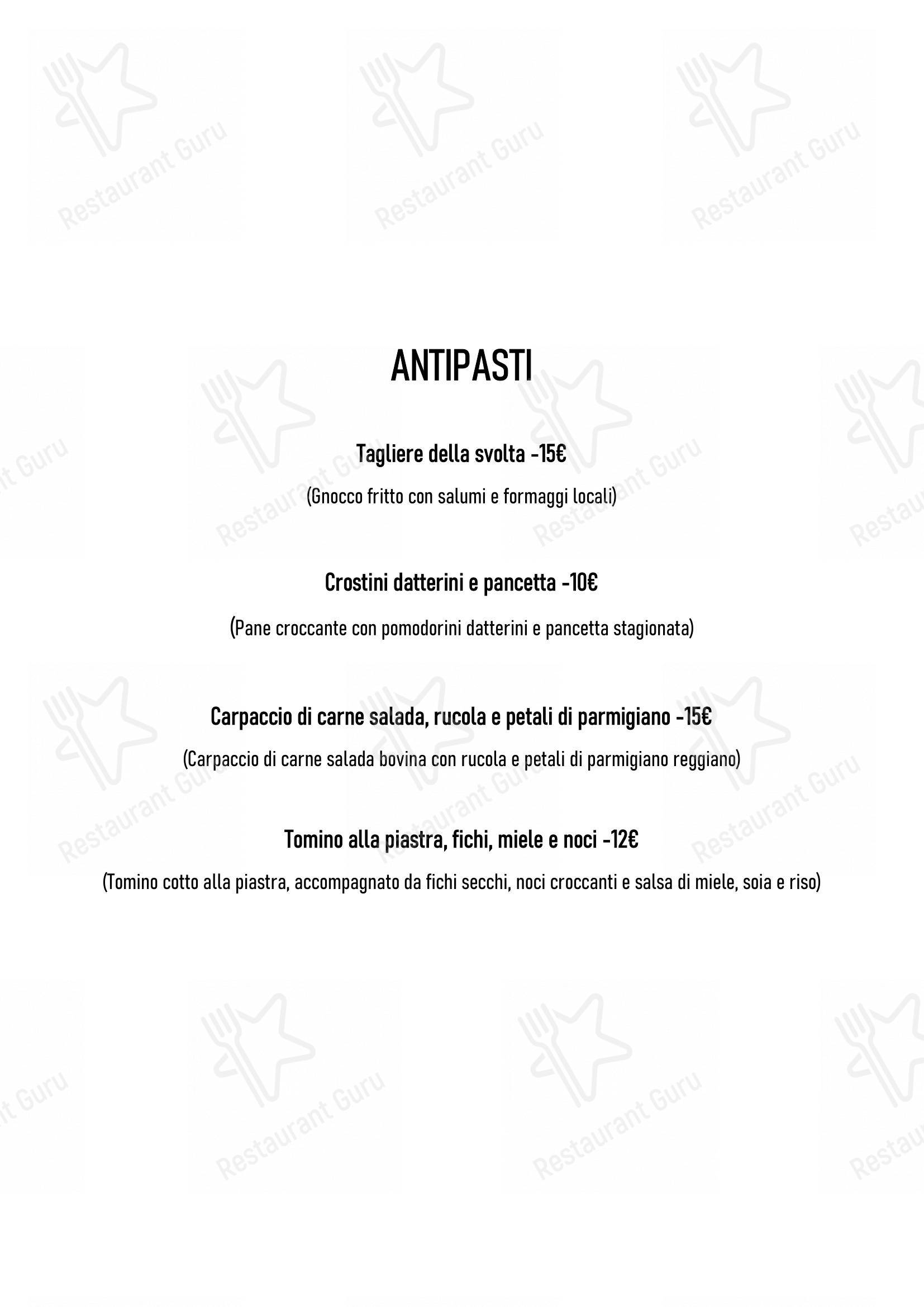 Menu per La Svolta ristorante