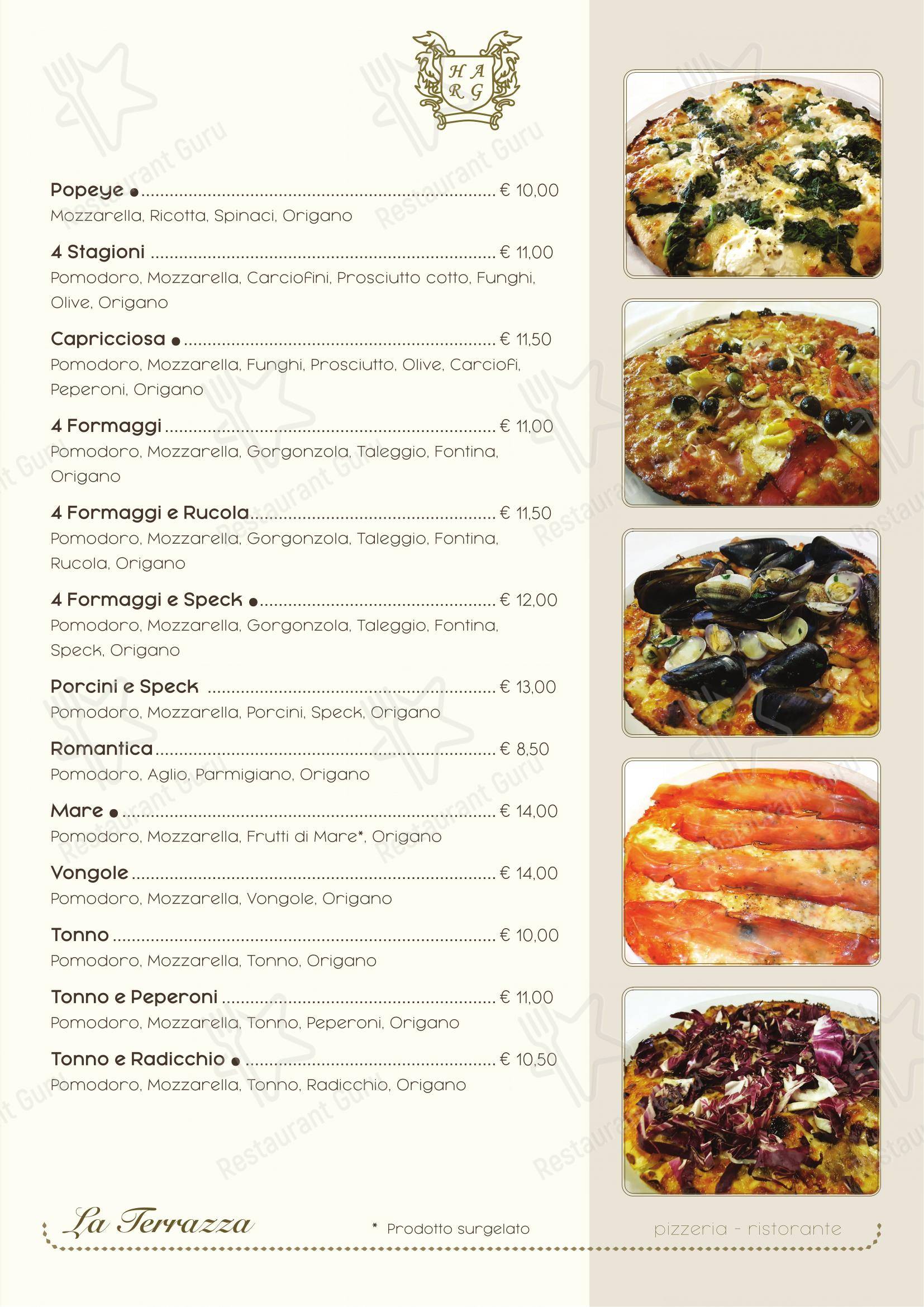 Menu di La Terrazza - Menu