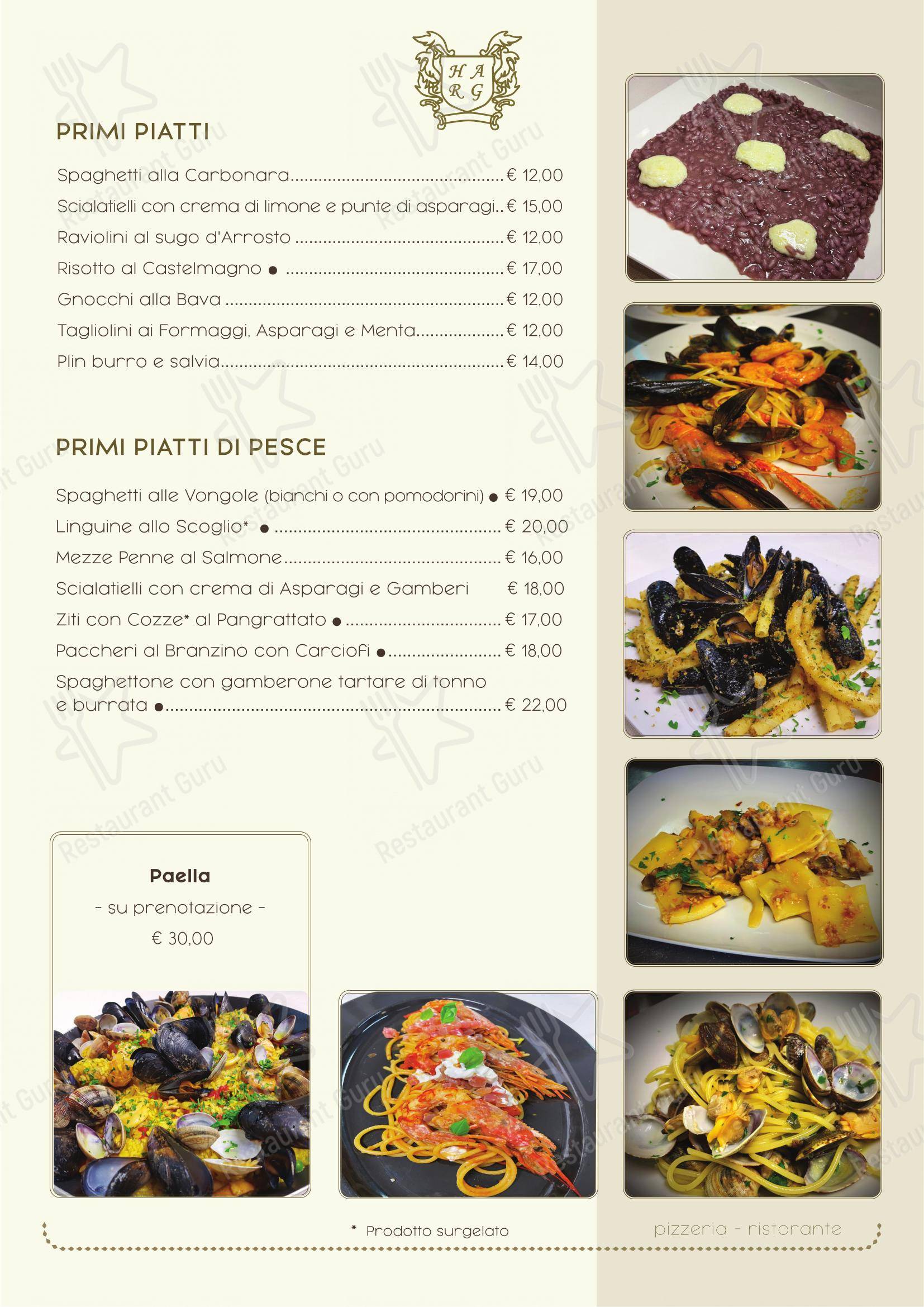 Menu per La Terrazza ristorante