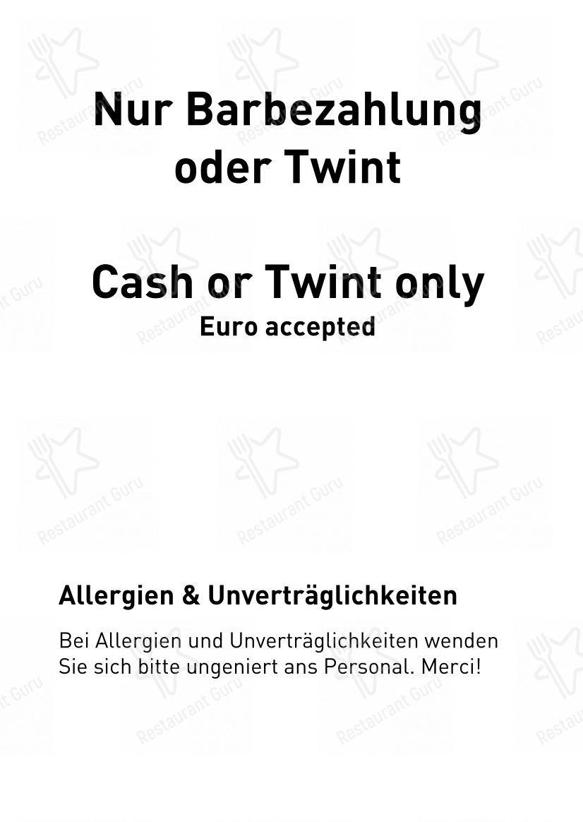 Menu per MARTA Cafe - Music - Bar in Berna