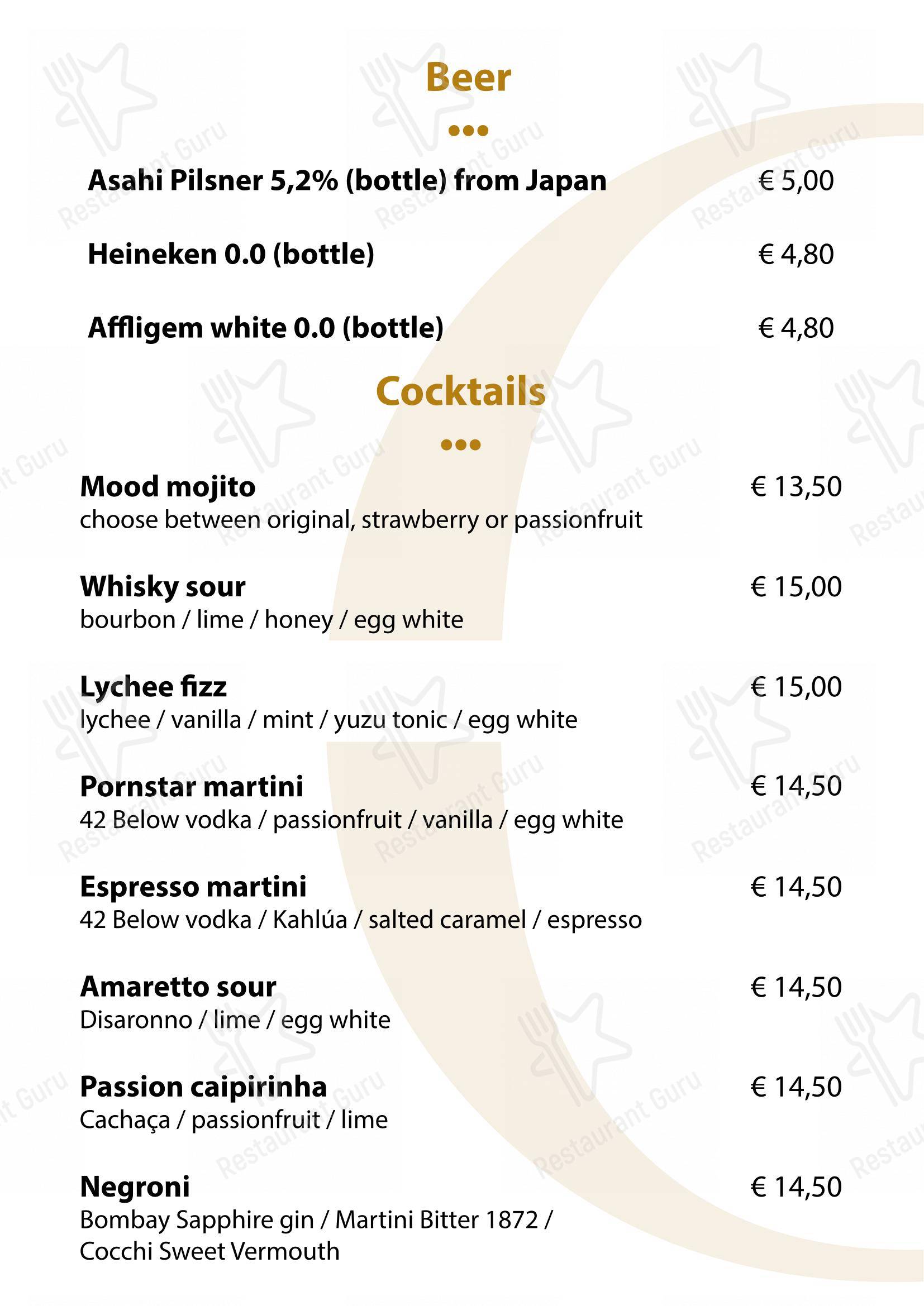 Крафт меню pour Mood Bar & Kitchen dans Rotterdam