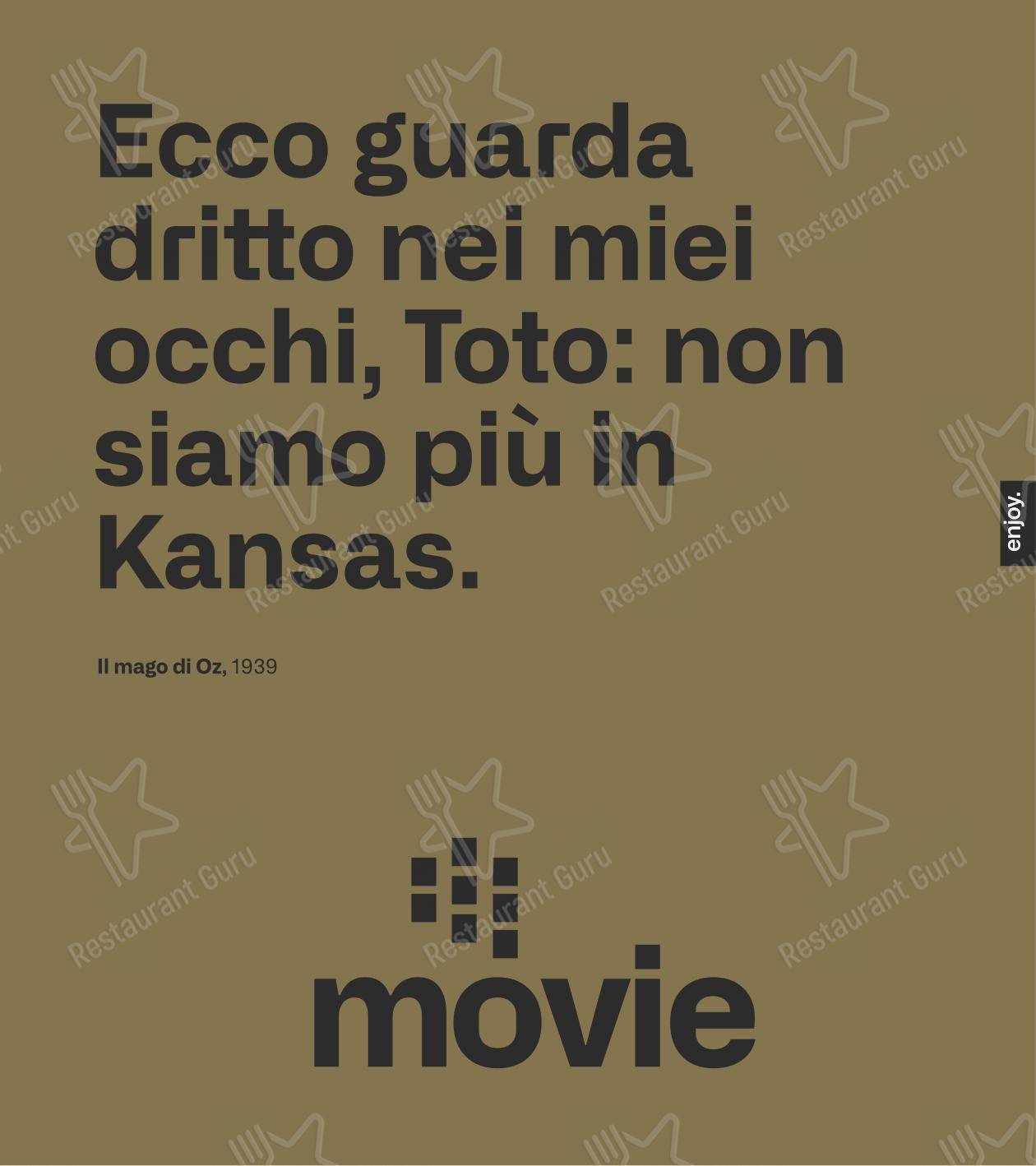 Menu di Movie Restaurant & Lounge - Основное меню