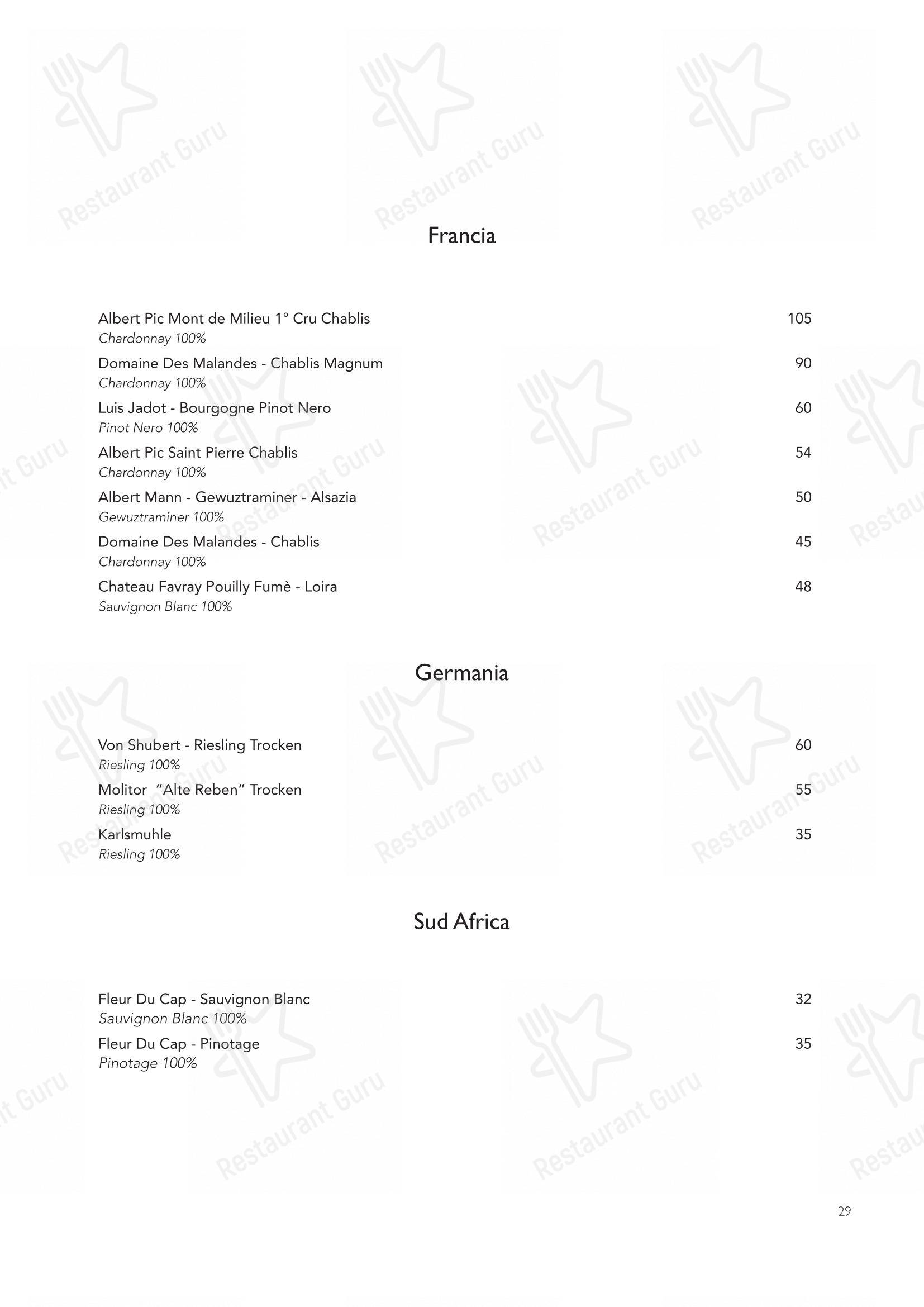 Menu bar per Nojo ristorante