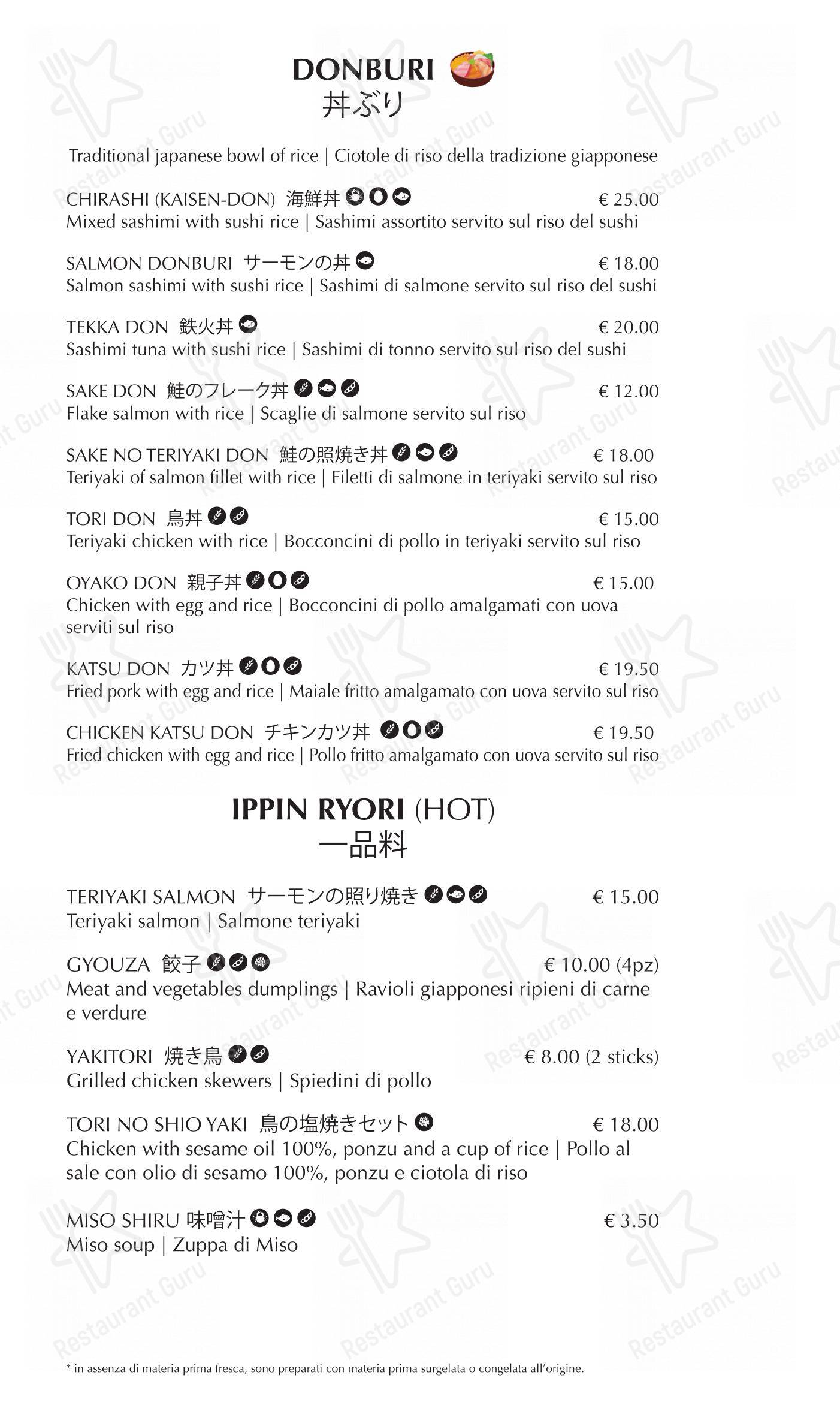 Nomisan Sushi Ristorante Giapponese in Roma - Menu