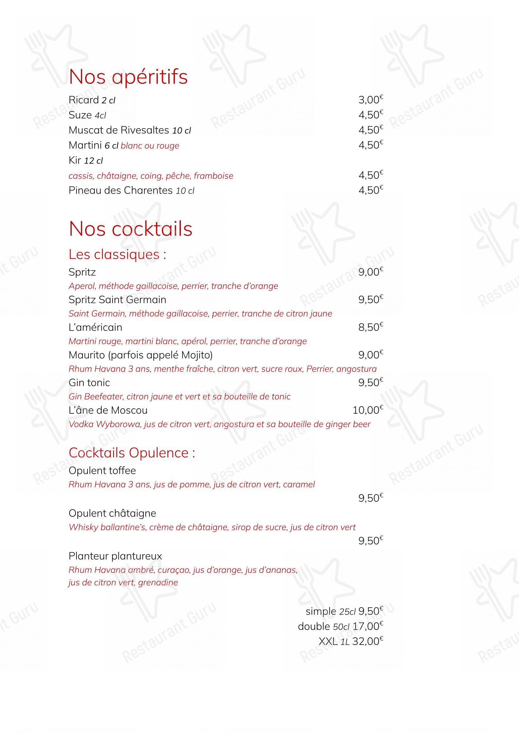 OPULENCE dans Albi - Menu