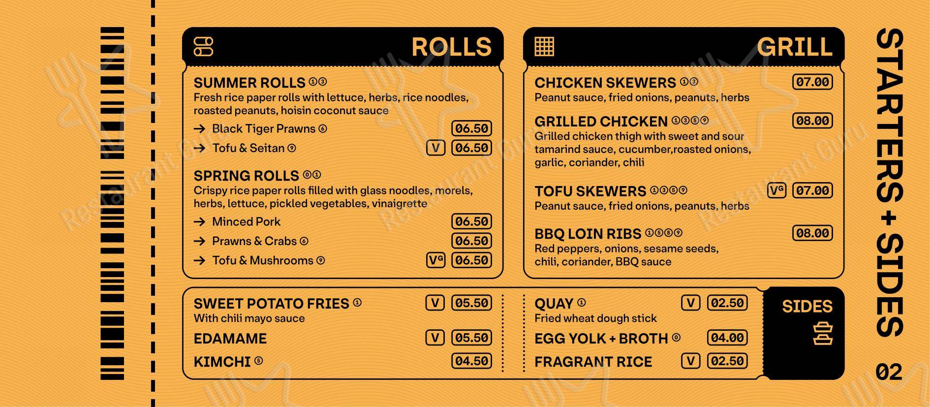 PHO - Noodlebar (Mitte) dans Berlin - Menu bar