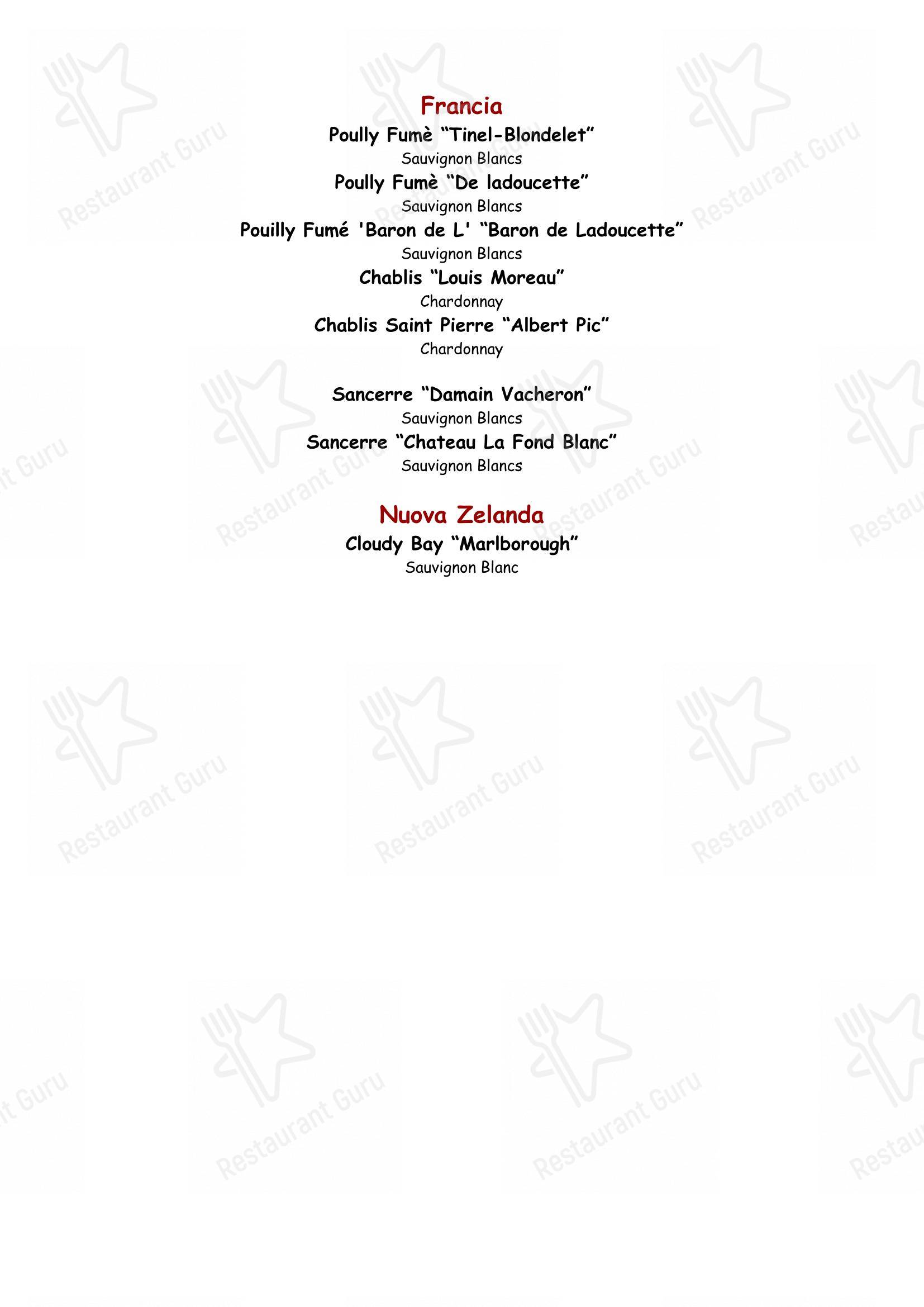 Parioli - Ristorante Romano a Milano in Milano - Menu bar