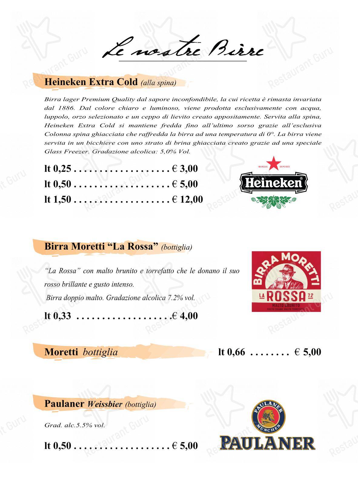 Menu per PiPè ristorante