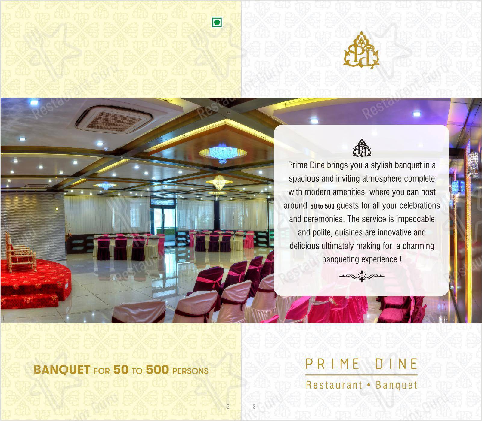 Prime Dine Restaurant menu - 菜单