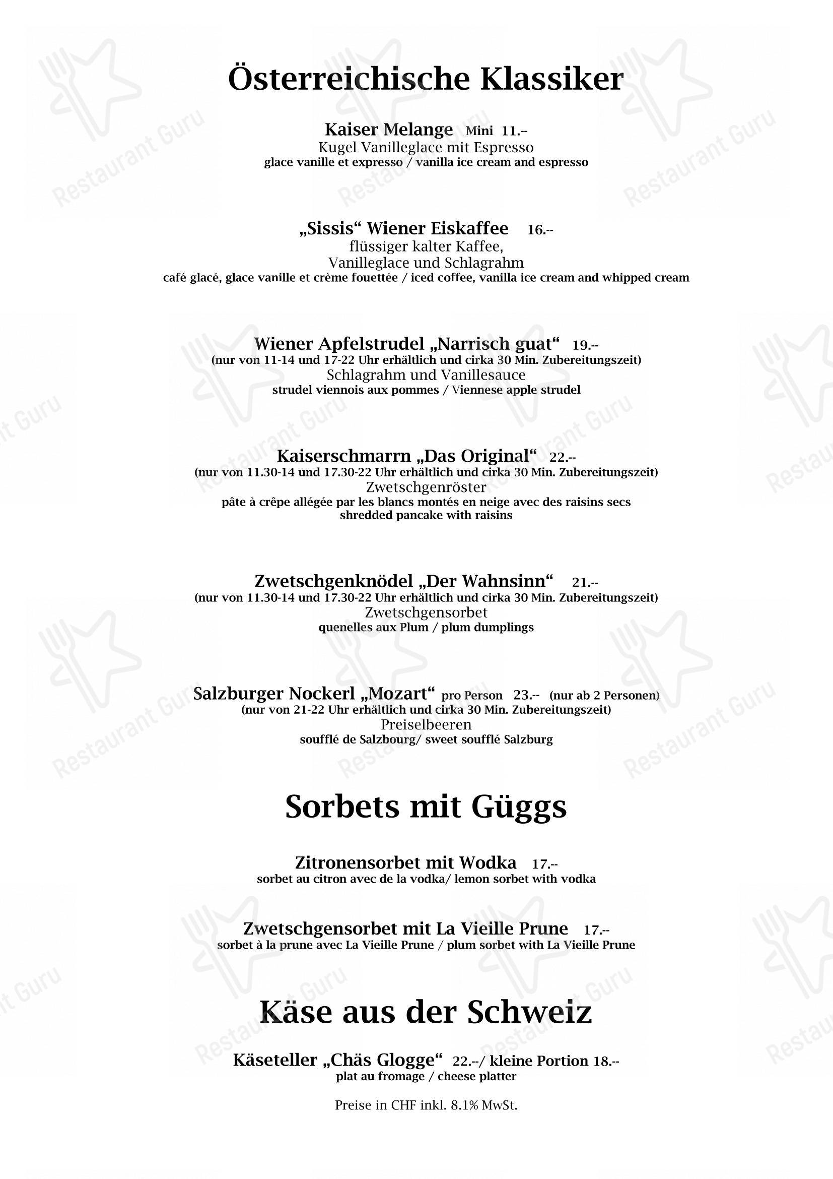 Menu bar per Quellenhof ristorante