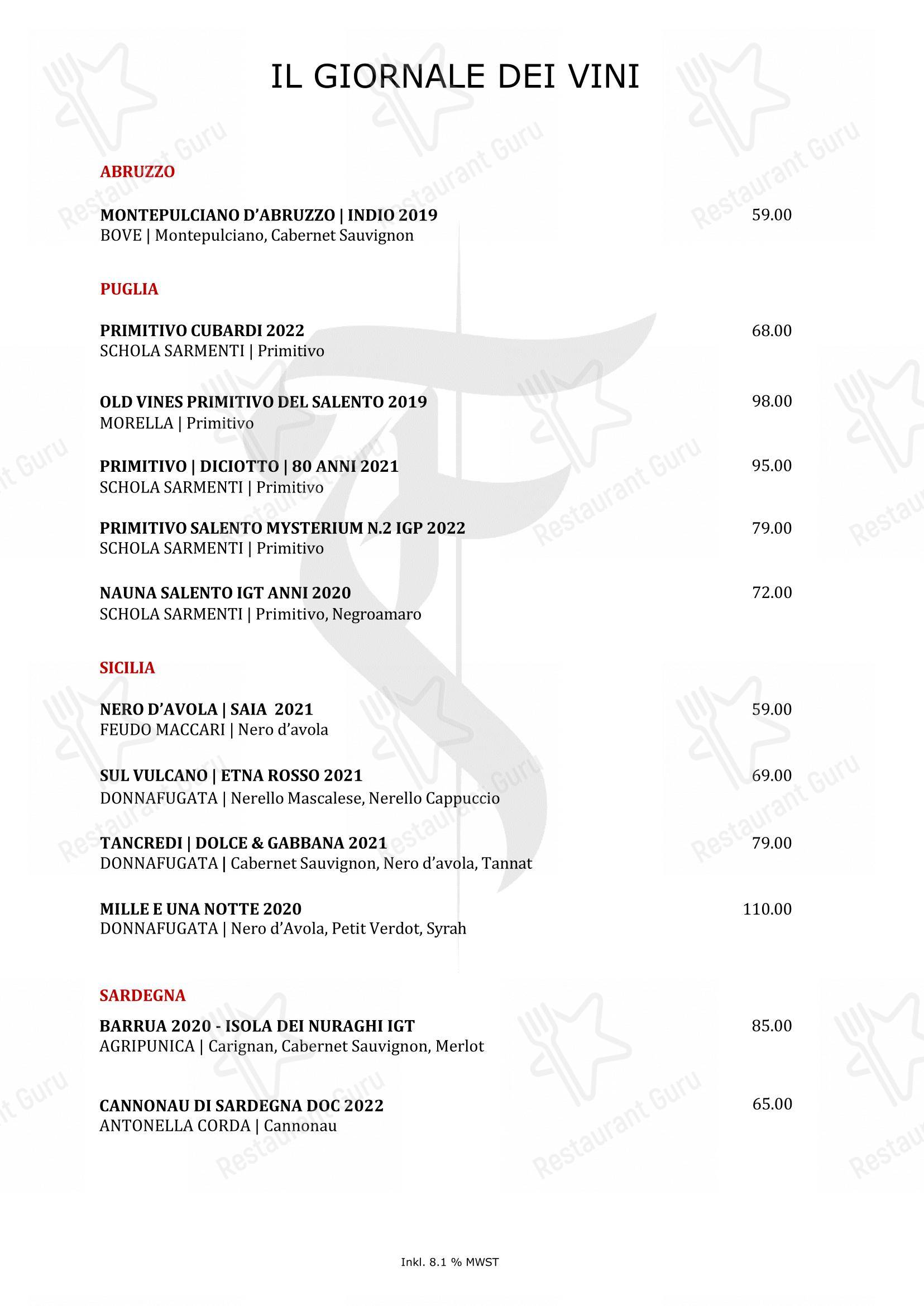 Restaurant Fiorentina Basel in Basilea - Lunch Menu