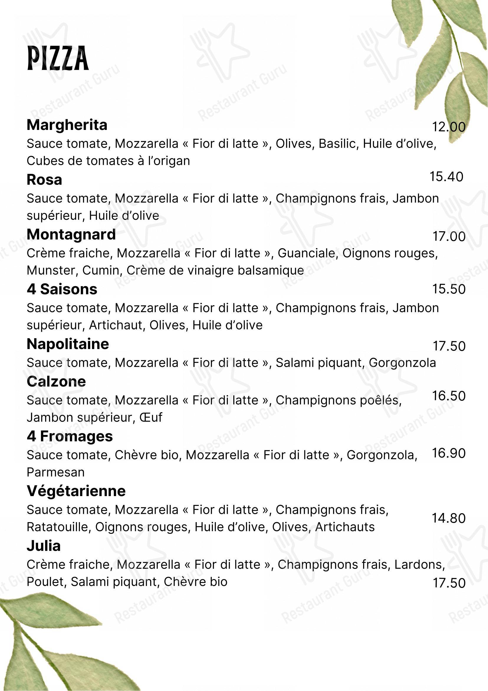 Menu pour L'Ecrin Restaurant restaurant