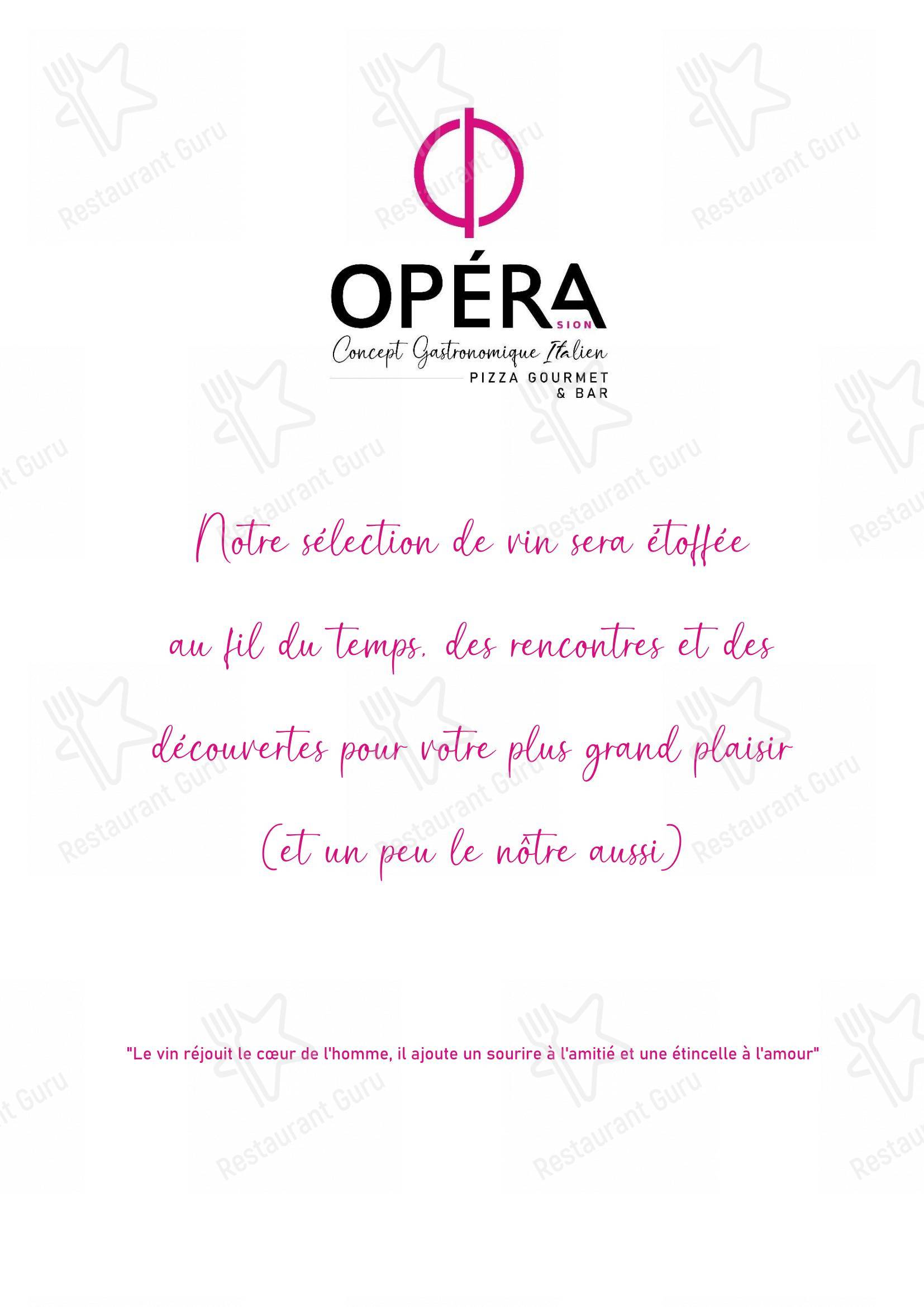 Restaurant Opéra Sion in Sion - Коктейльная карта