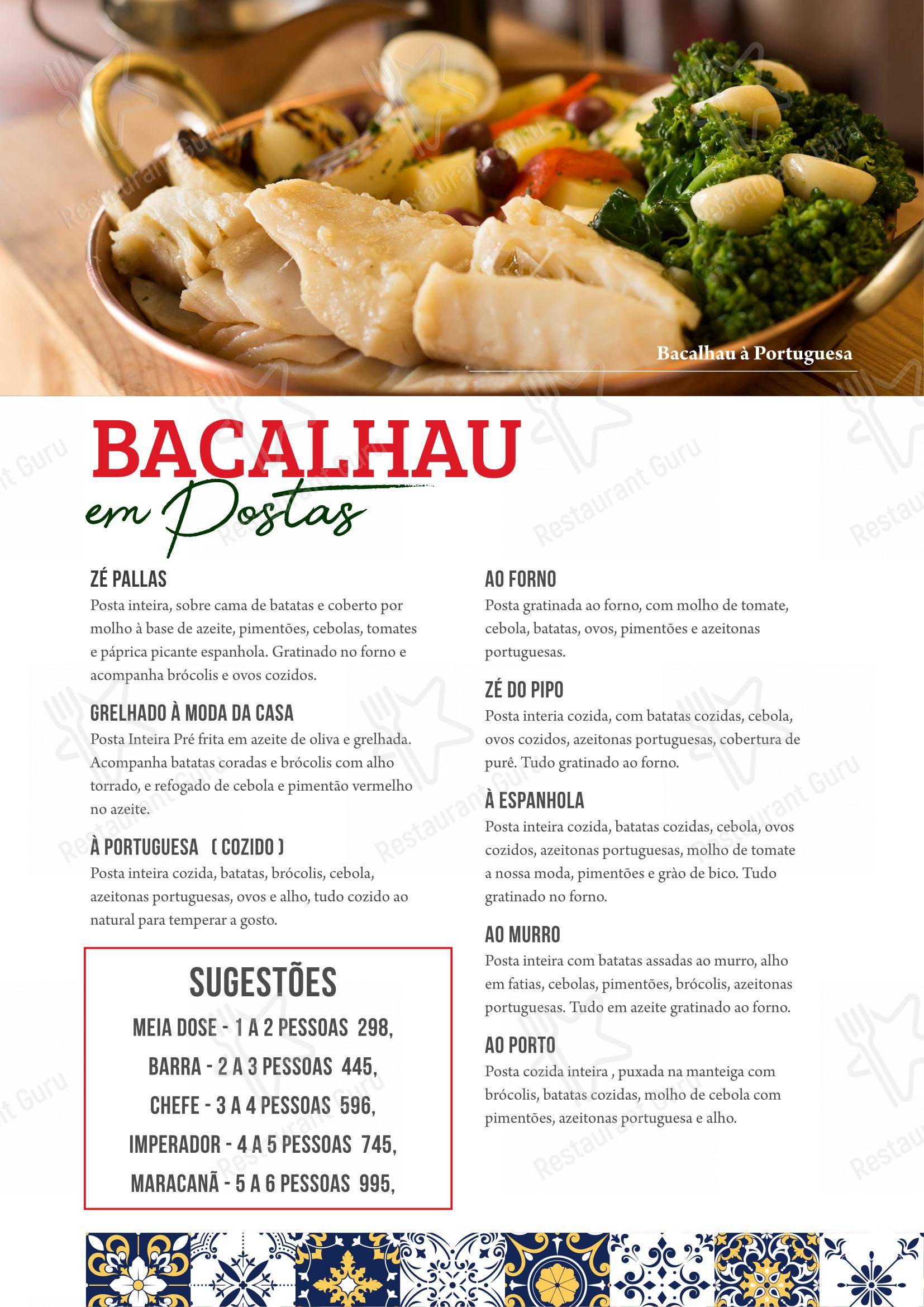 Restaurante Bacalhau, Vinho e Cia - Menu bar