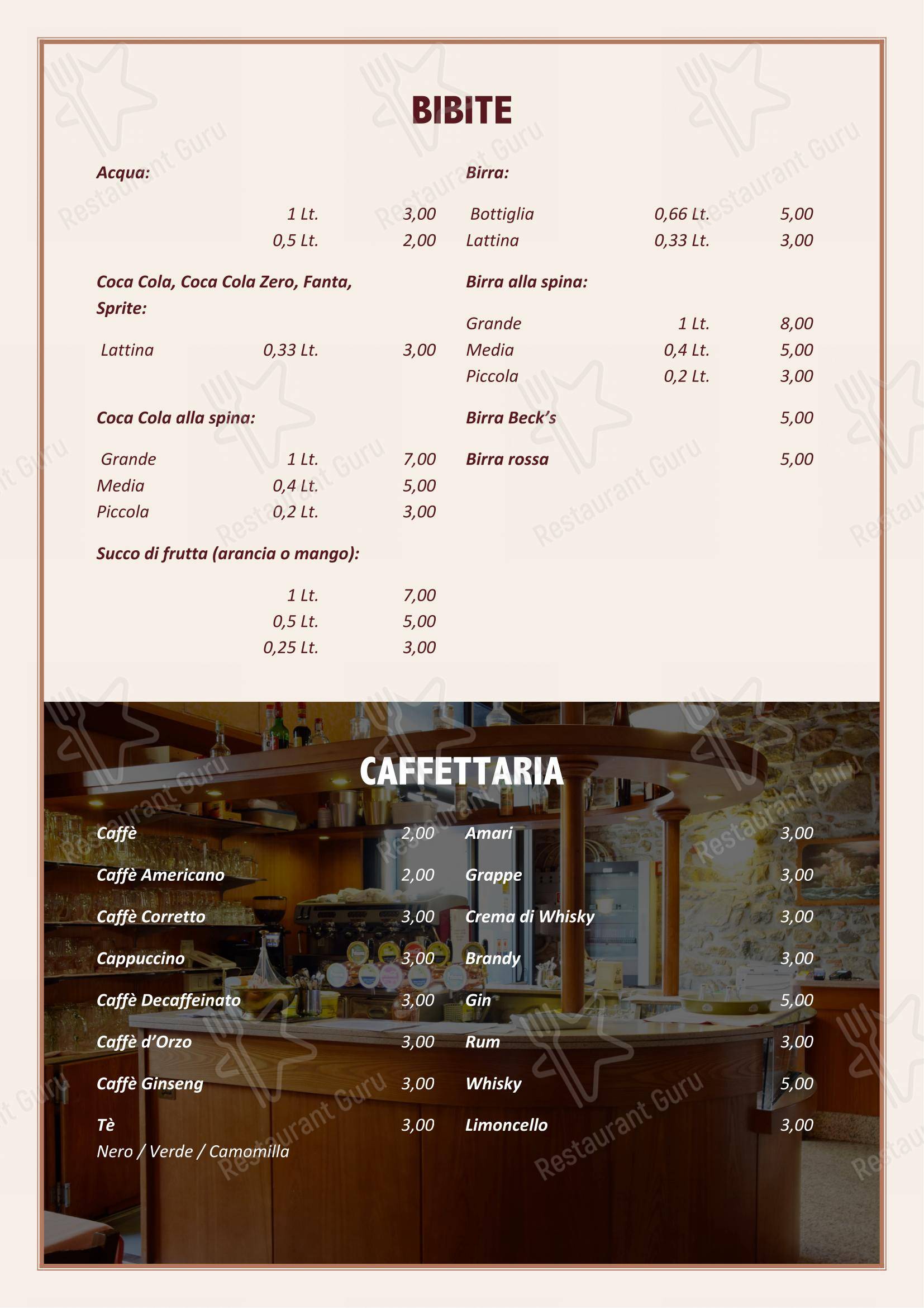 Ristorante Pizzeria Da Foffo in Signa - Menu