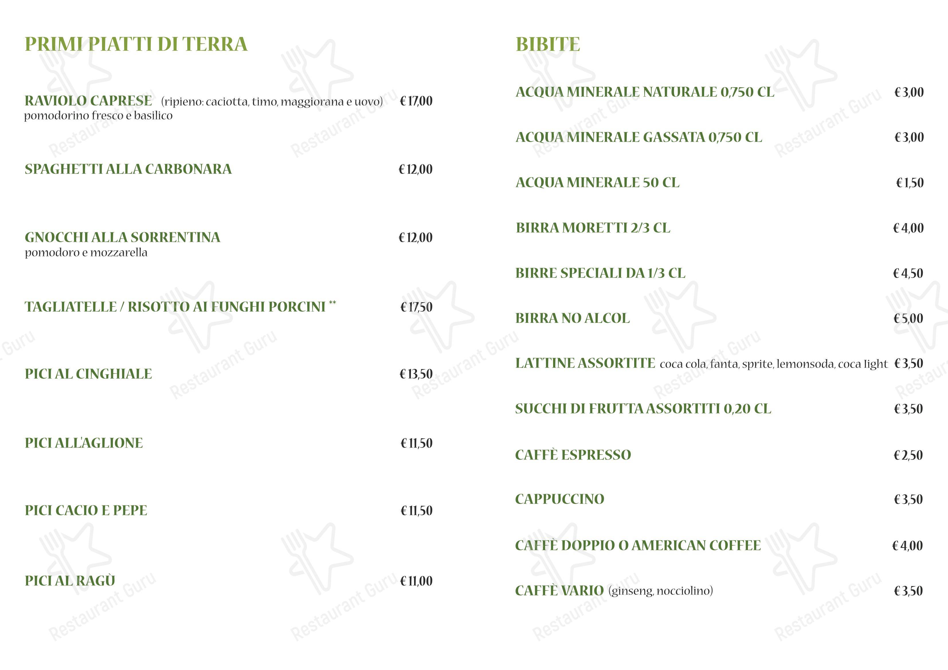 Menu per Ristorante Pizzeria Il Torrione in Colle di Val d'Elsa