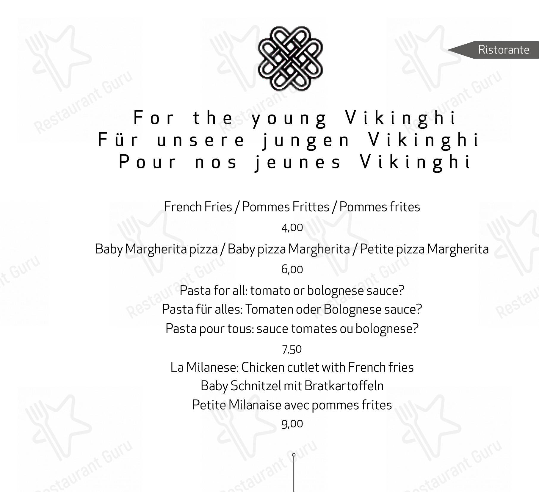 Menu bar per Ristorante Vikingo in Domodossola