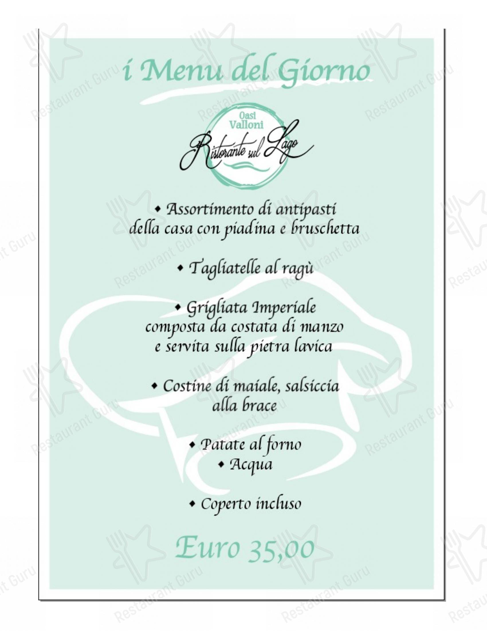 Menu di Ristorante sul Lago da Marco e Barbara - Menu