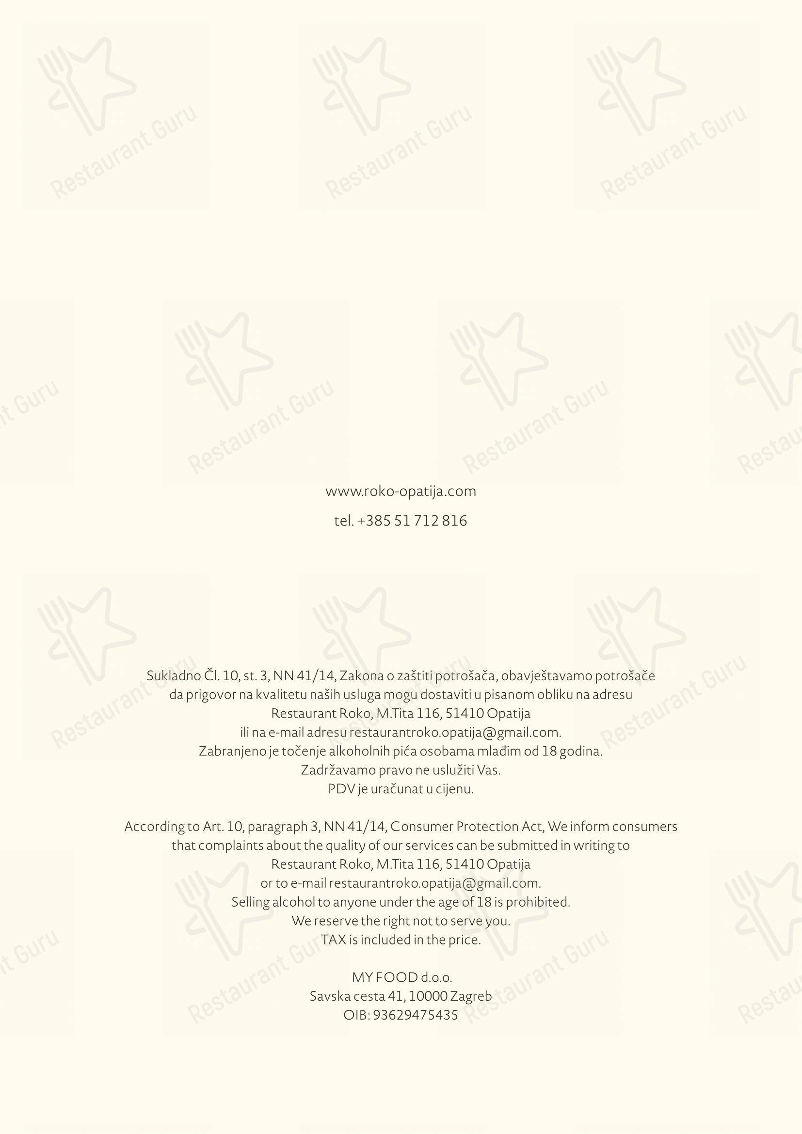 Menu per Roko in Abbazia
