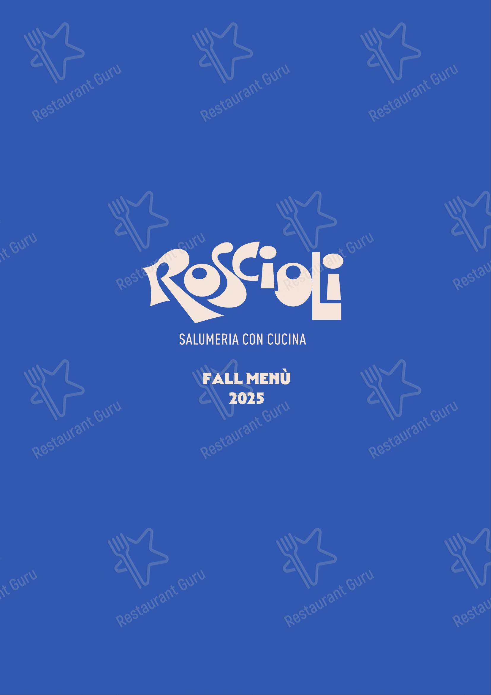Menu pour Roscioli Salumeria con Cucina - Основное меню